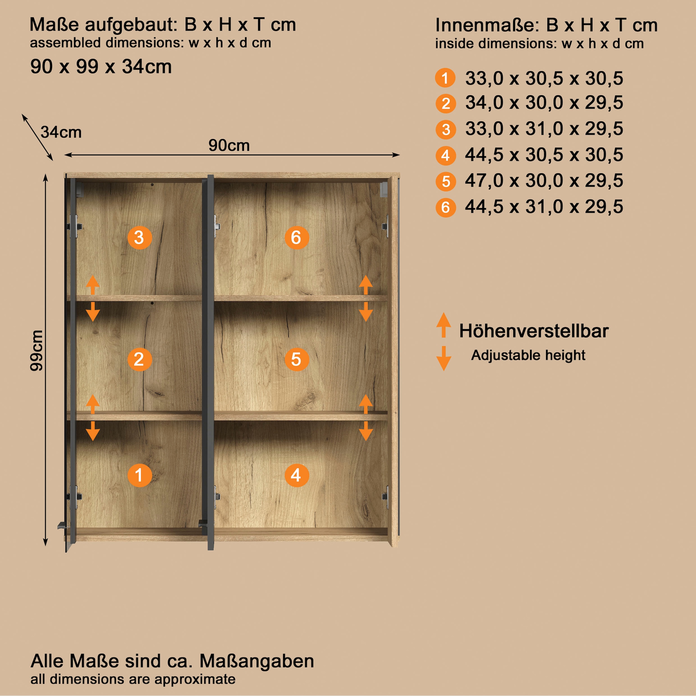 INOSIGN Vitrine suspendue »Estepona« 1 cuis tlg. Tür mit Akustikpaneel-Look