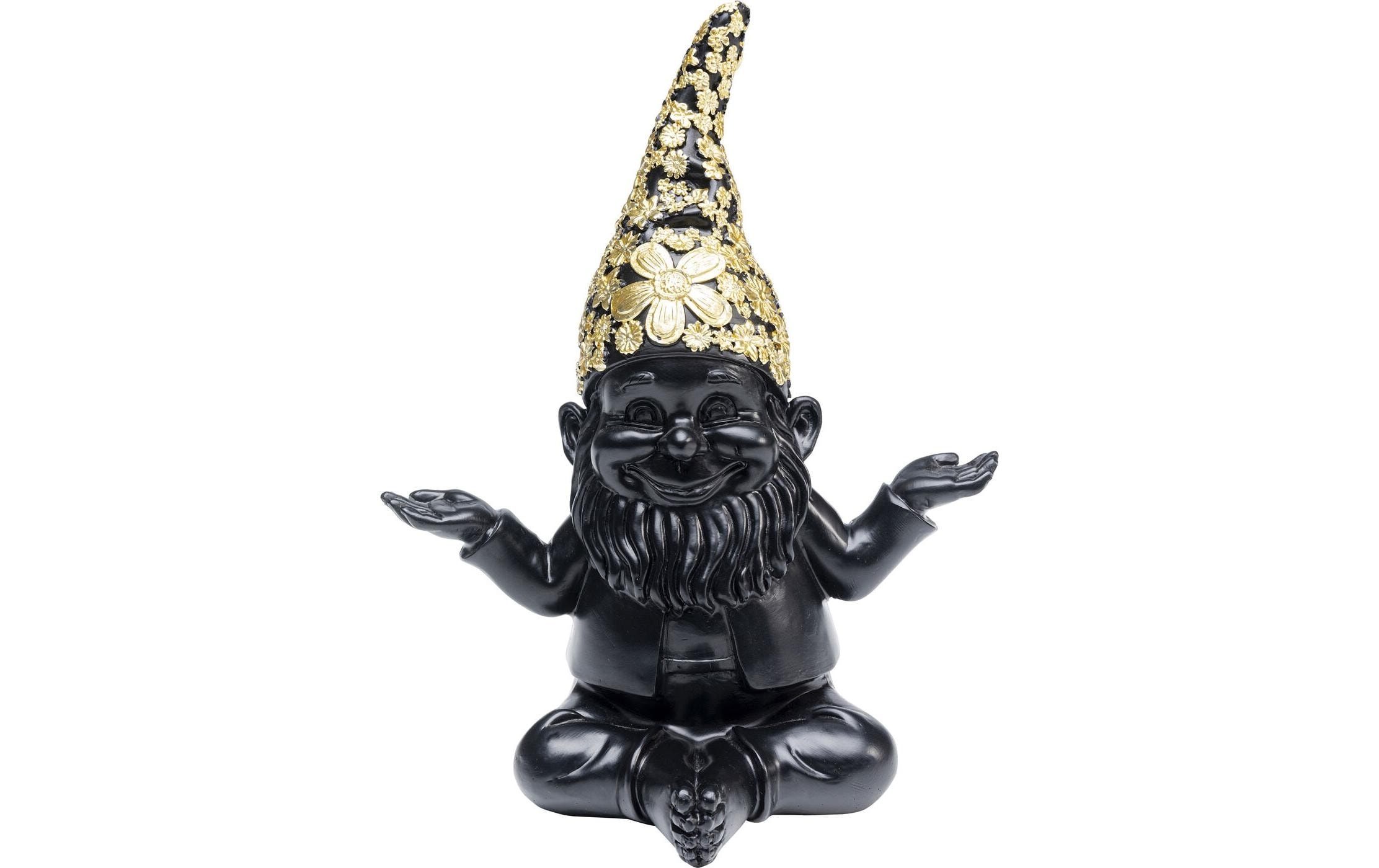 Image of Kare Design Dekofigur "Zwerg Meditation, Schwarz-Gold"