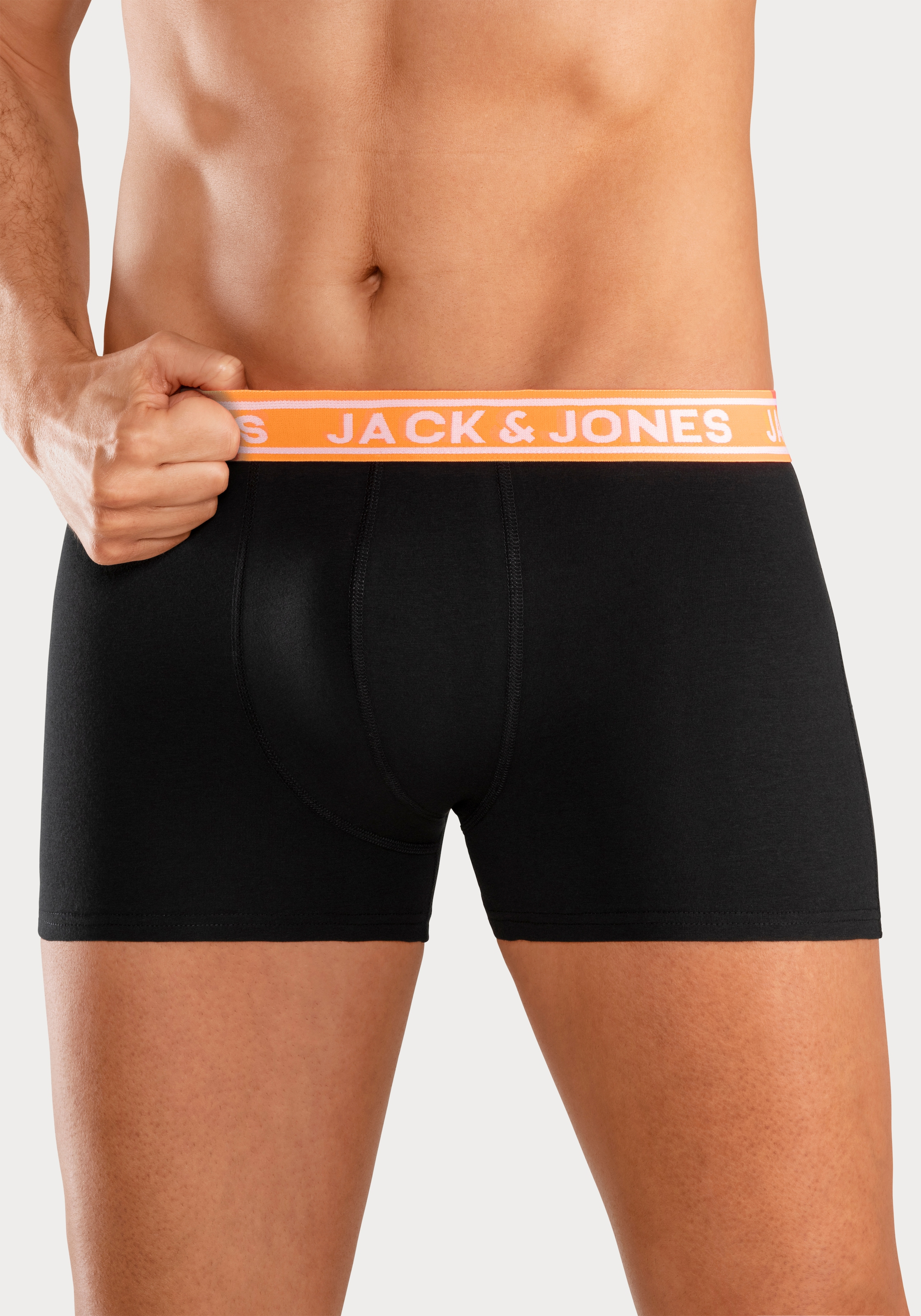 Jack & Jones Trunk »JACCRISP im 6er Pack mit Logobund und Stretchkomfort«, (Packung, 6 St.), unifarben mit Farbeinsatz, modisch, eng anliegend, Baumwollmischung