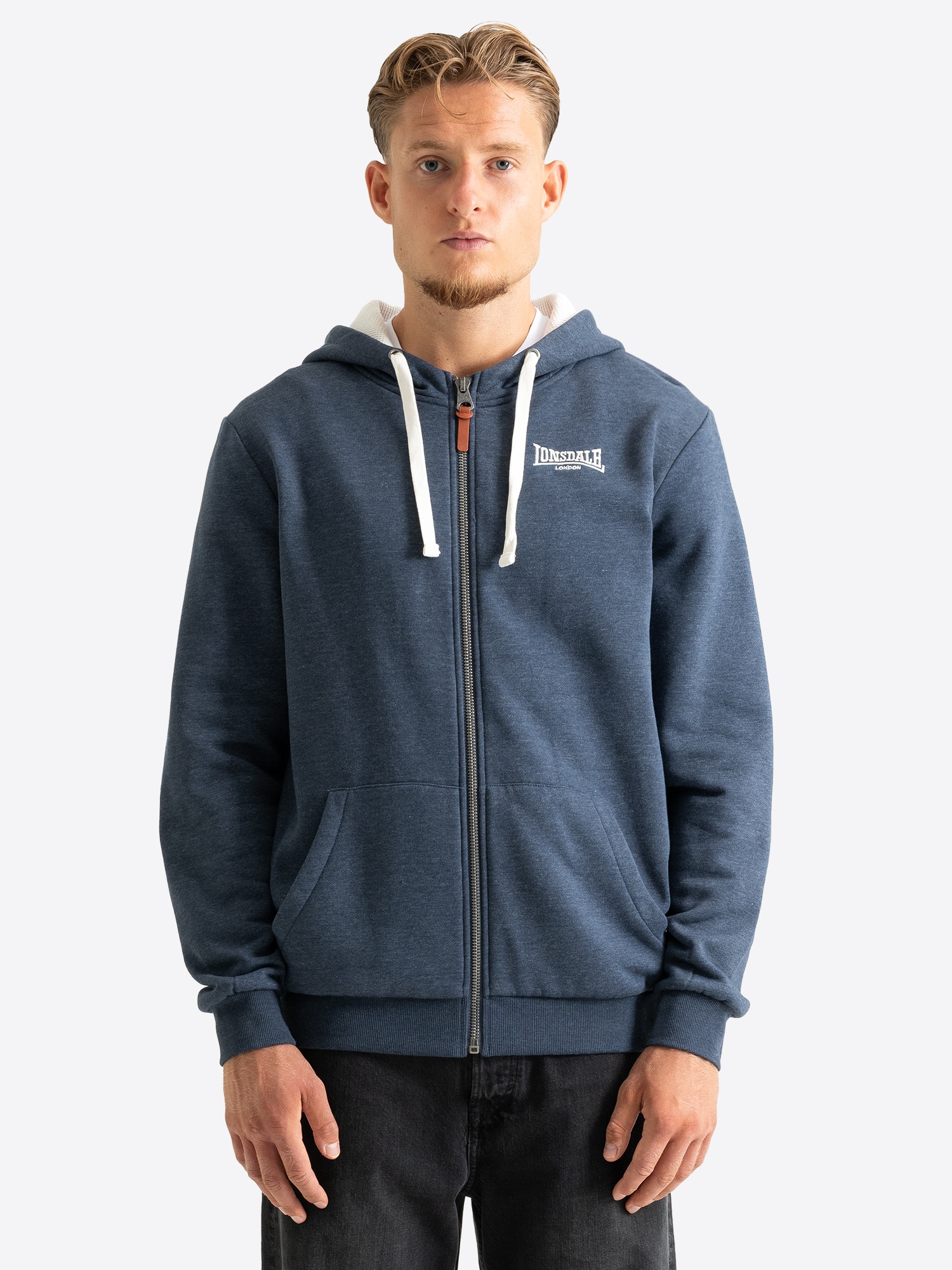 Image of Lonsdale Kapuzensweatjacke "HILLINGDON" mit Kapuze, Langarm-Design, normale Passform