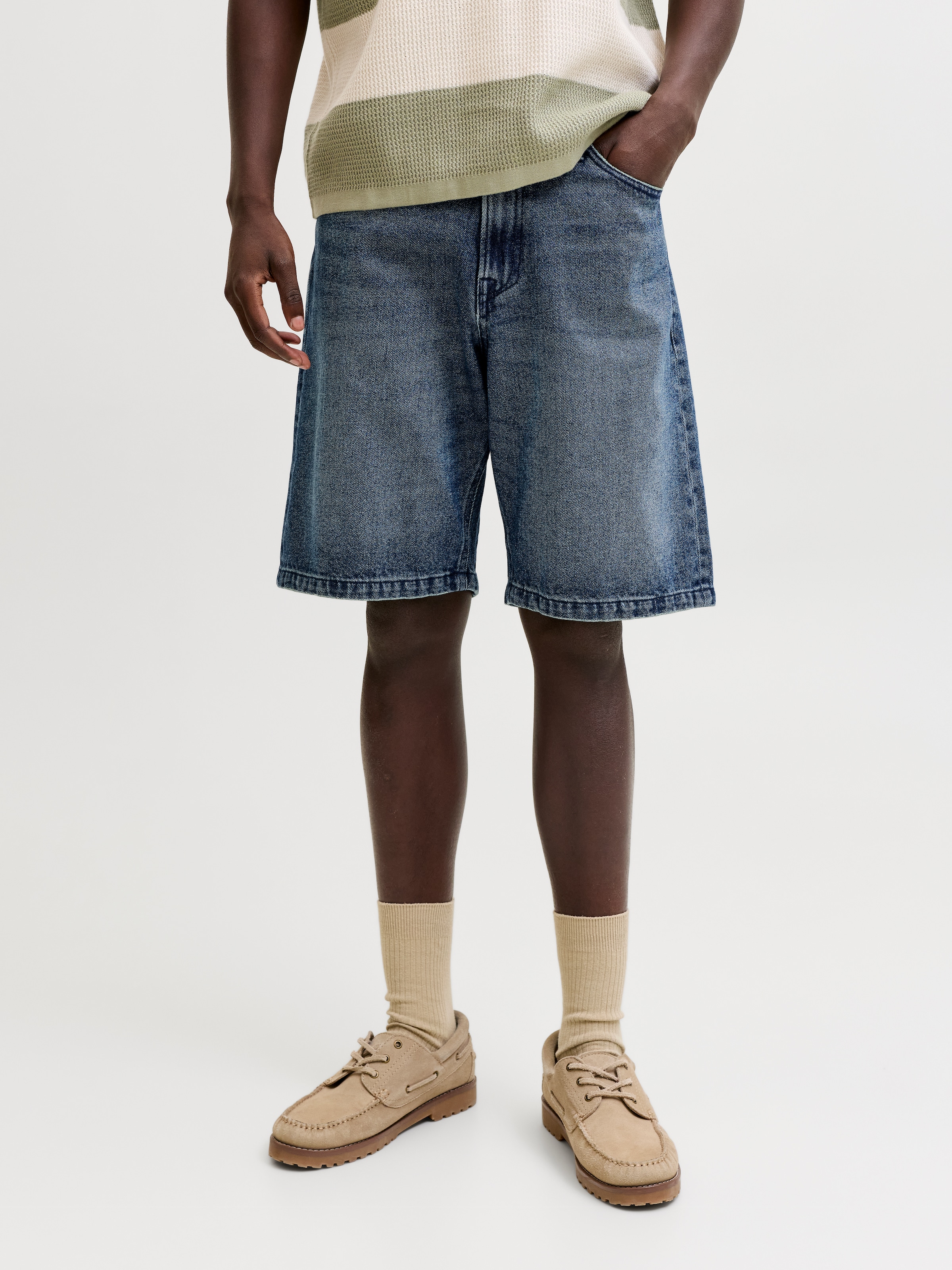 Image of Jack & Jones Jeansshorts "JJIALEX JJCREW SHORTS AT 229 ST LN" Baumwolle, Komfort Fit