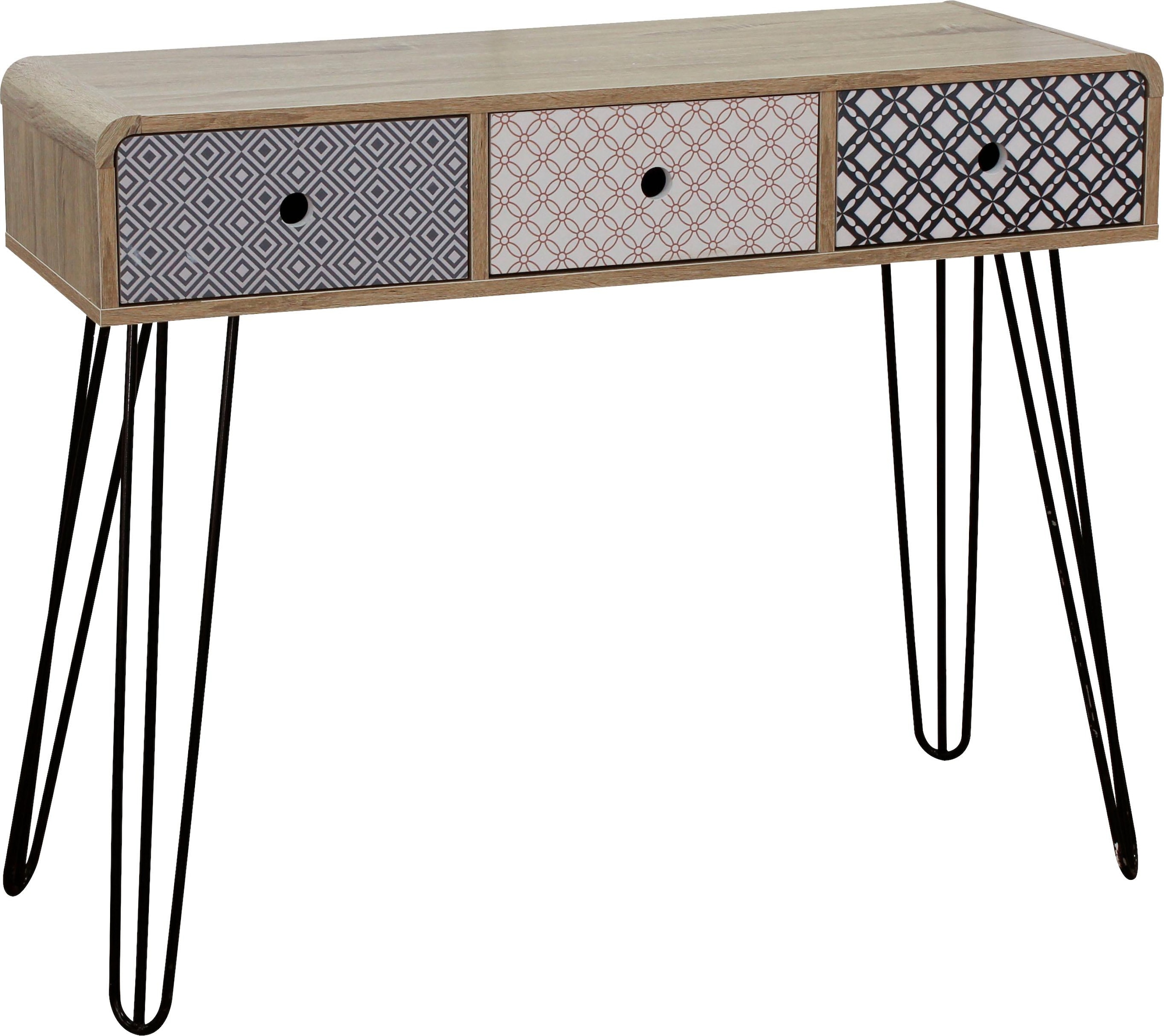 SIT Table console »Konsole– Scandi‑Shabby Chic Beistelltisch mit 3 Schubladen« table console tendance Scandi-Shabby-Chic avec 3 tiroirs