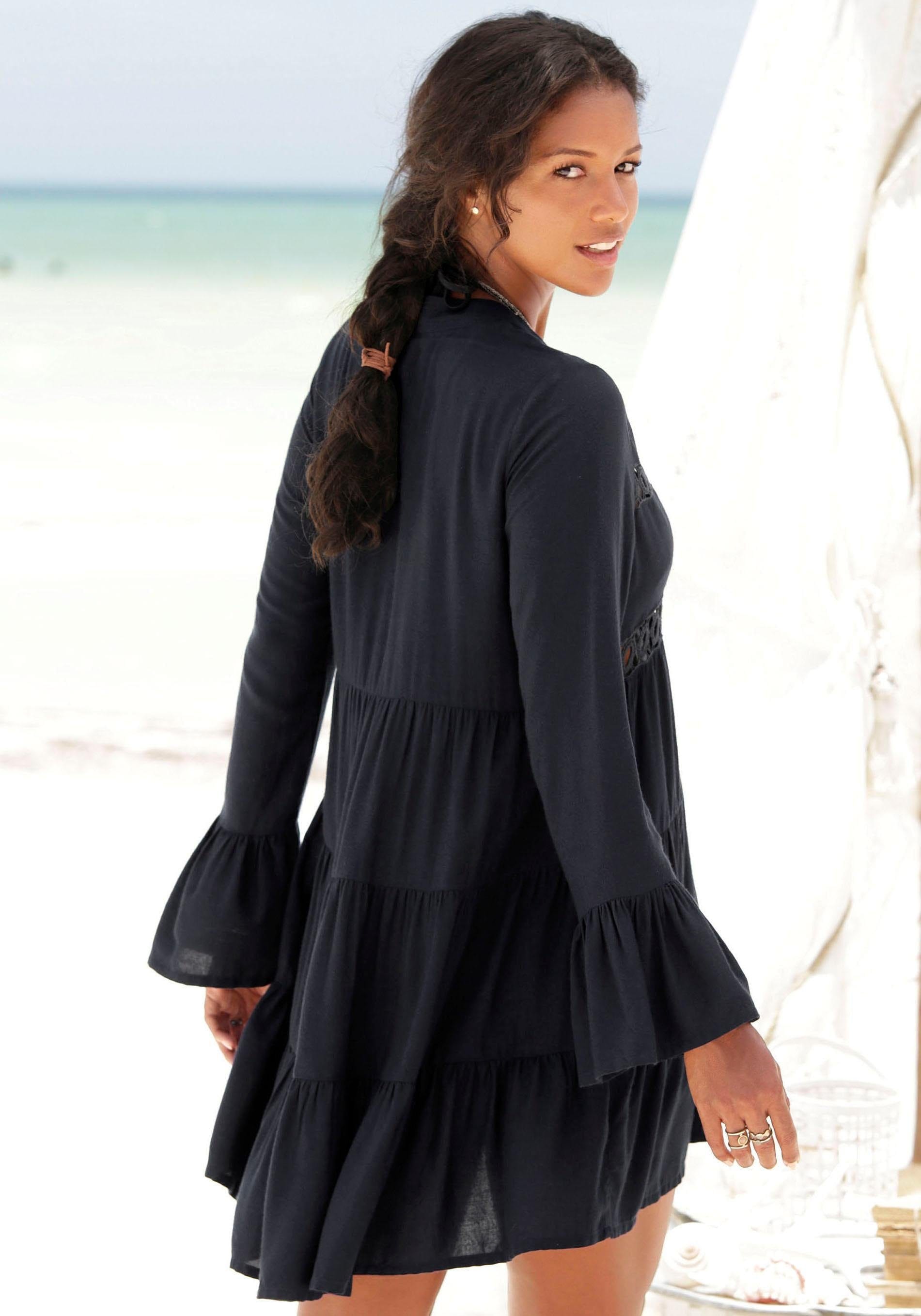 ♕ LASCANA Longbluse, mit Spitzeneinsätzen, versandkostenfrei Strandmode Tunika, Blusenkleid, bestellen