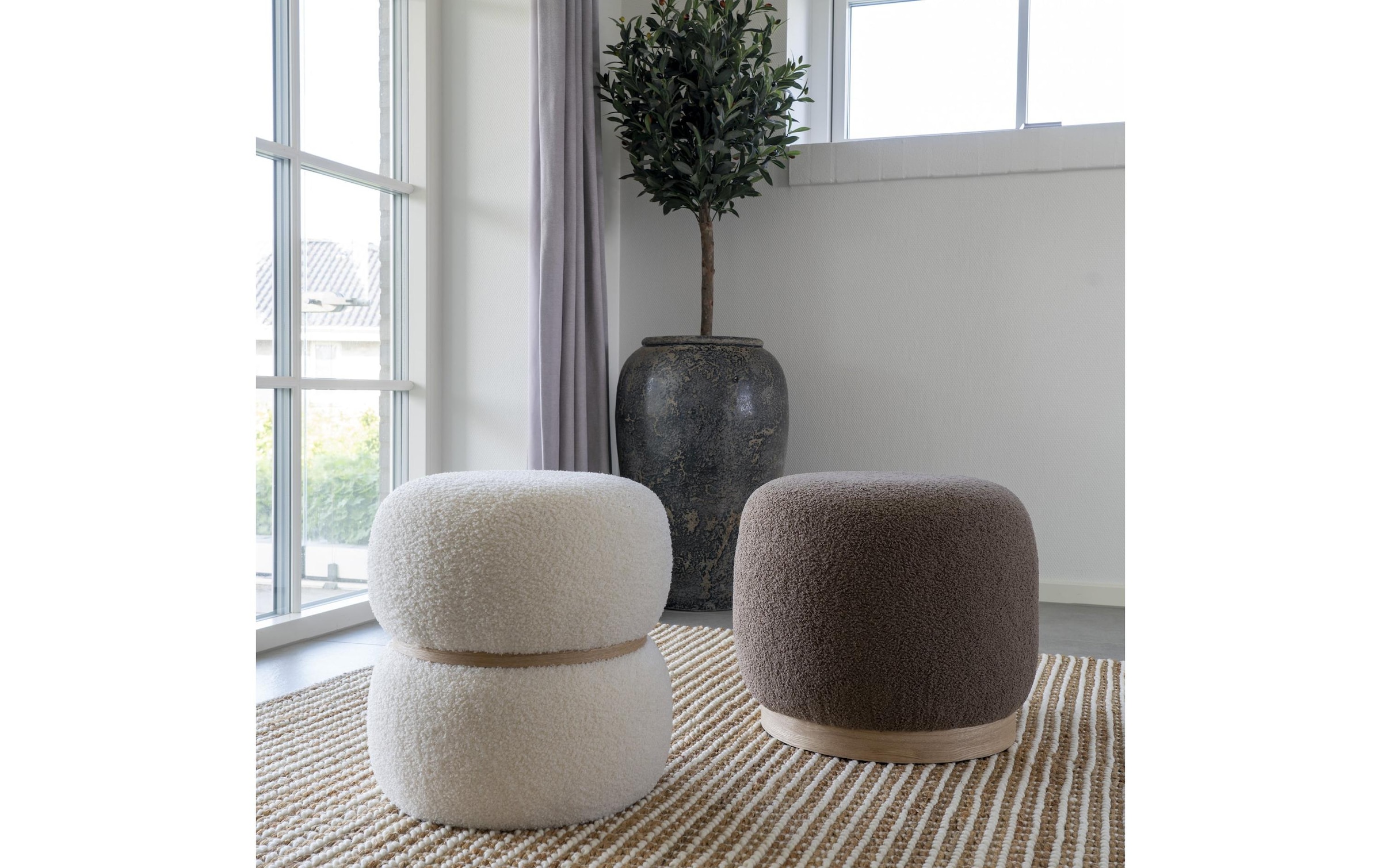 House Nordic Pouf »Belfort Braun«