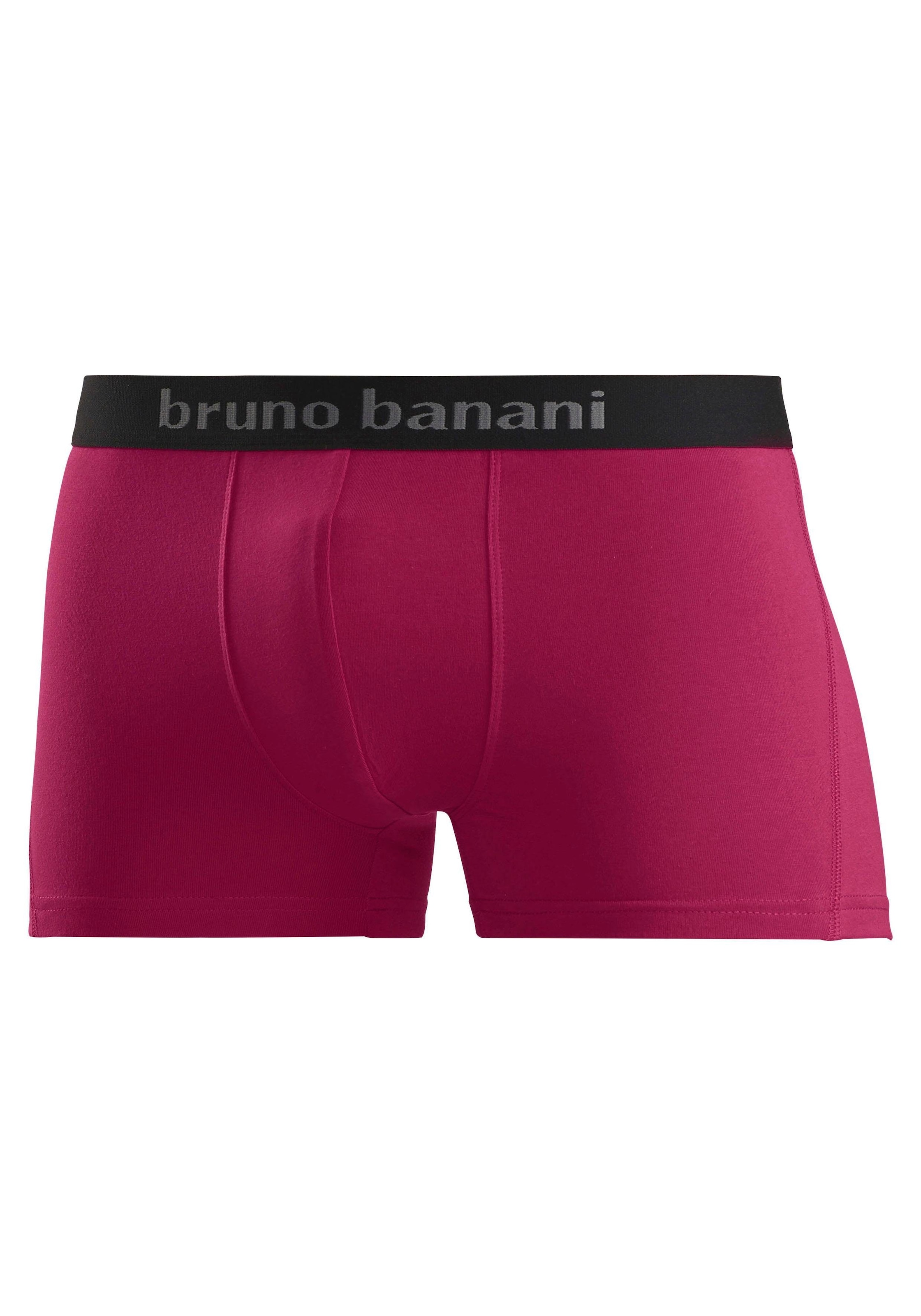 Bruno Banani Boxer »Boxershorts für Herren«, (Packung, 4 St.), mit farbigen Marken-Schriftzug am Bündchen