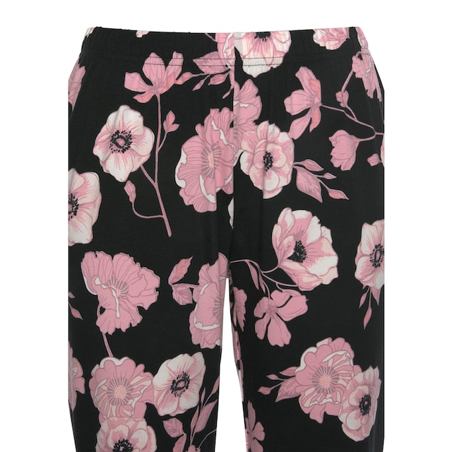 ♕ LASCANA Pyjama, (2 tlg., 1 Stück), mit Blumenmuster und Spitzendetails  versandkostenfrei auf