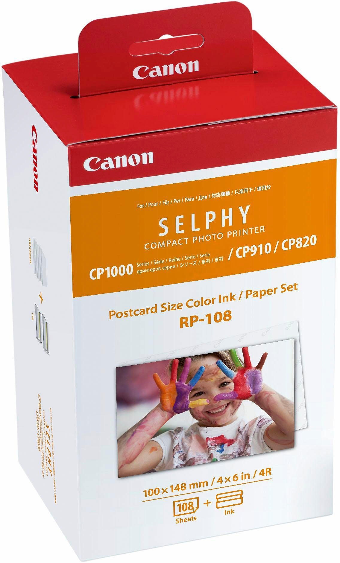 Canon Tintenpatrone »RP-108 I«, (Set), original Patrone 108 + Fotopapier für SELPHY Drucker