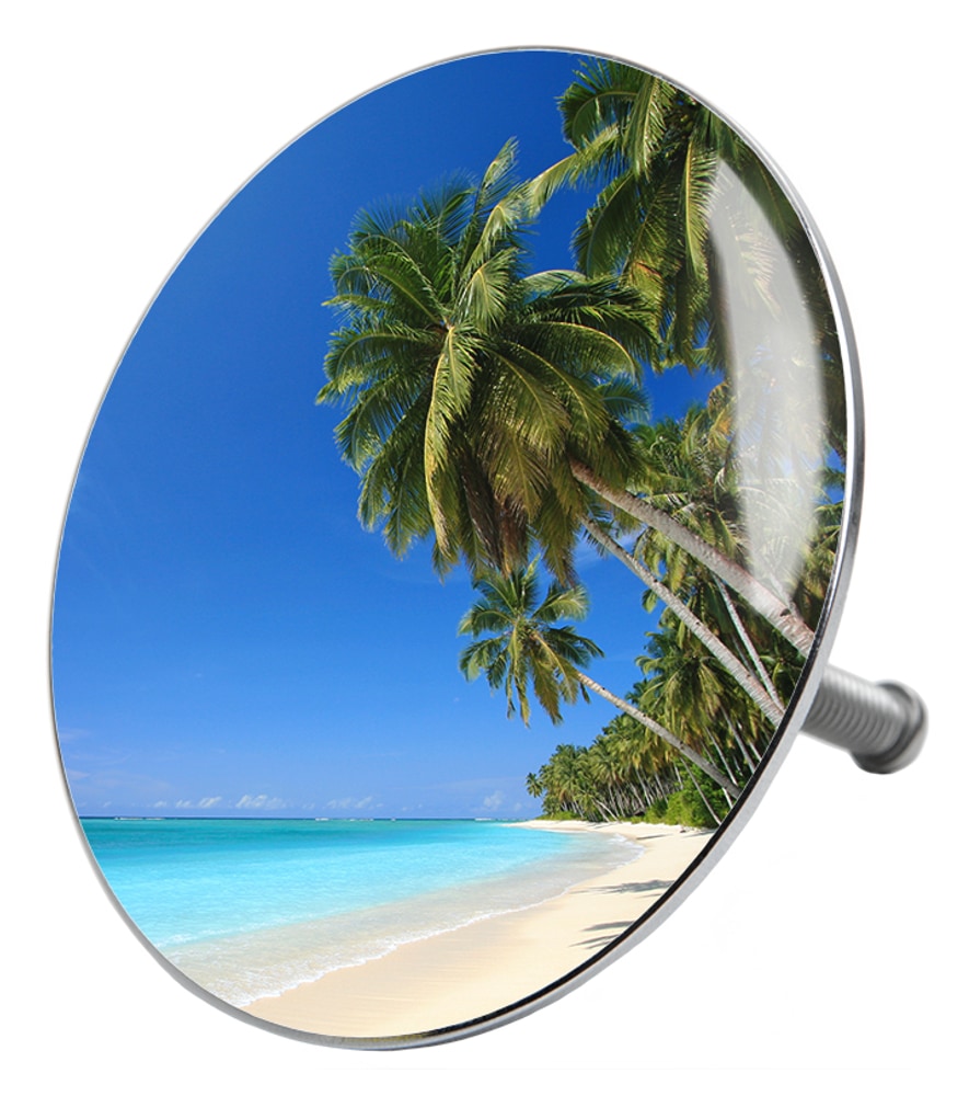 Sanilo Set d'accessoires de salle de bain »Karibik« bestehend aus WC-Sitz, Badteppich, Stöpsel, Seifenspender, WC-Bürste