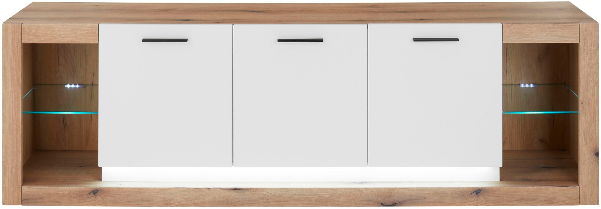 INOSIGN Lowboard »Brixen, moderner TV-Schrank, Kommode in Eiche Evoke Dekor mit Weiss«, Metallgriffe, ausreichend Stauraum, vielseitig einsetzbar