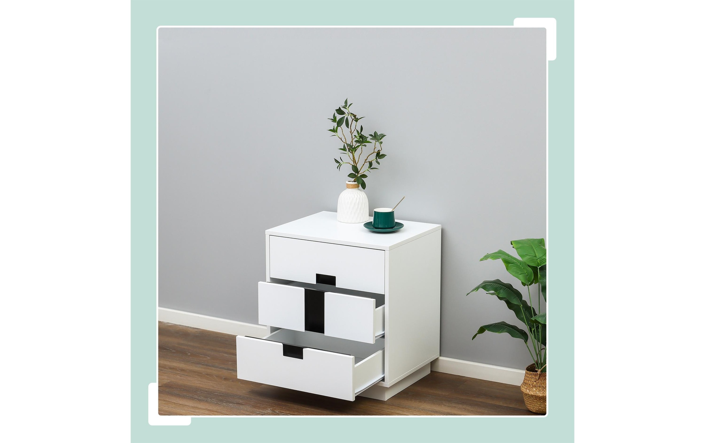 relaxdays Commode »mit 3 Schubladen 56 x 50 x 40 cm«