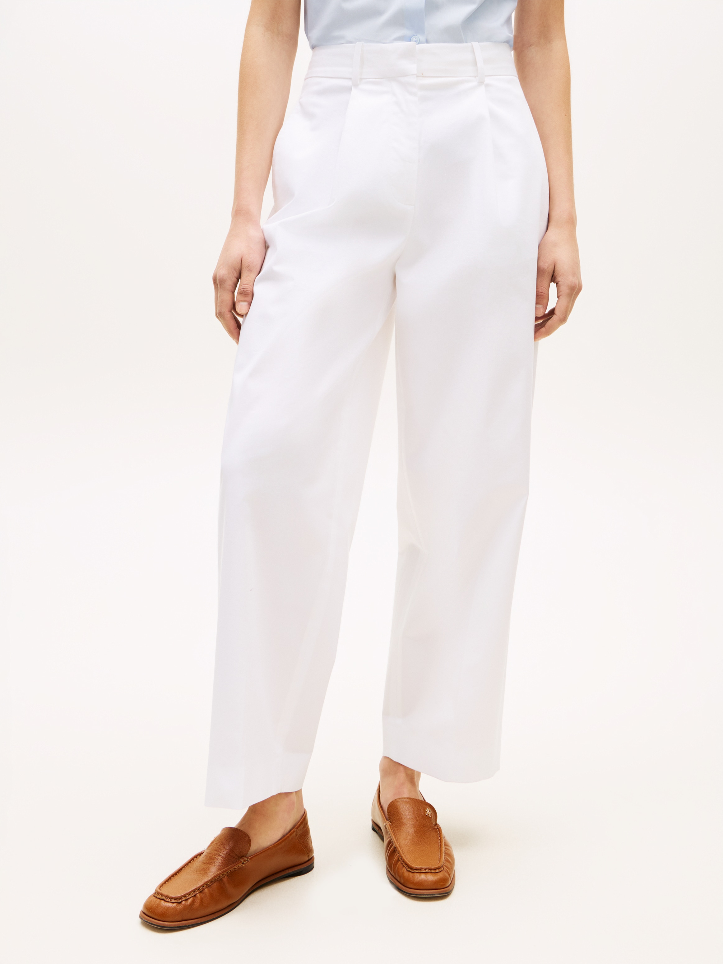 Image of Tommy Hilfiger Chinohose "COTTON BARREL PLEATED CHINO" Baumwollmix, Mid Rise, Tapered