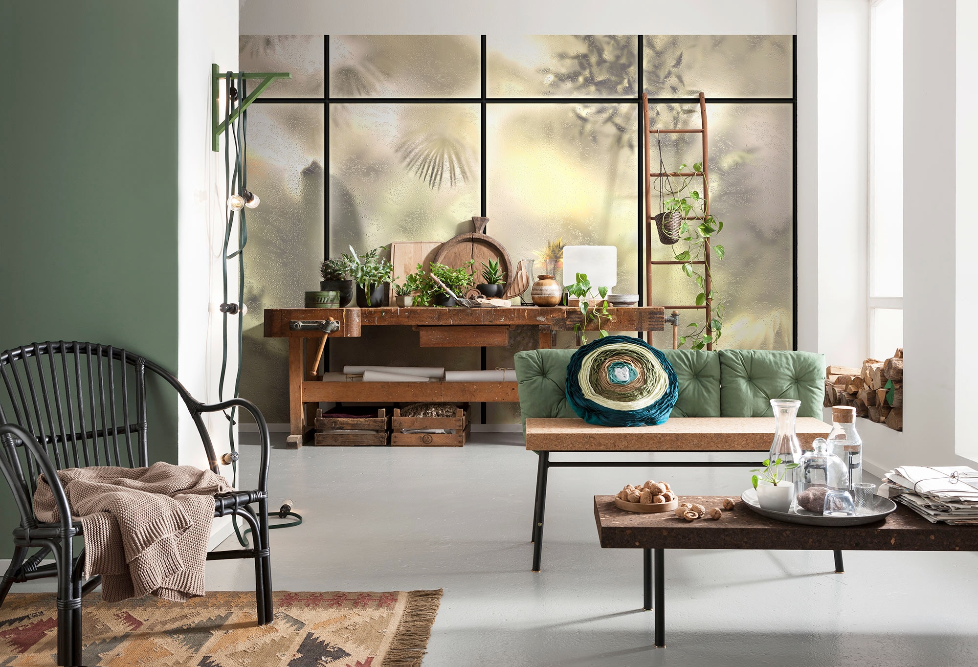 Komar Fototapete »Digitaldruck Vlies - Casa Cabina - Grösse 400 x 250 cm«, bedruckt-floral-geblümt-gemustert-tropisch, Wohnzimmer, Schlafzimmer