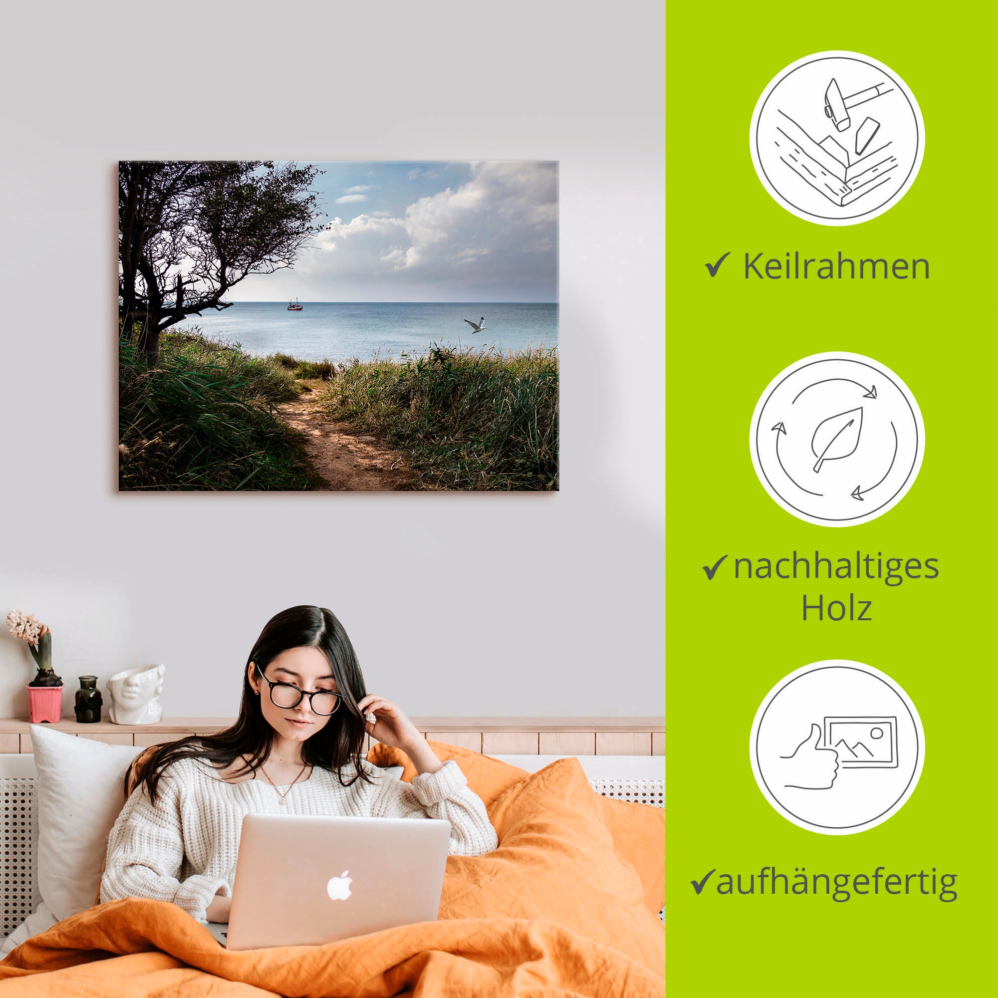 Artland Wandbild »Wege zum Meer....«, Gewässer, (1 St.), als Leinwandbild, Poster in verschied. Grössen