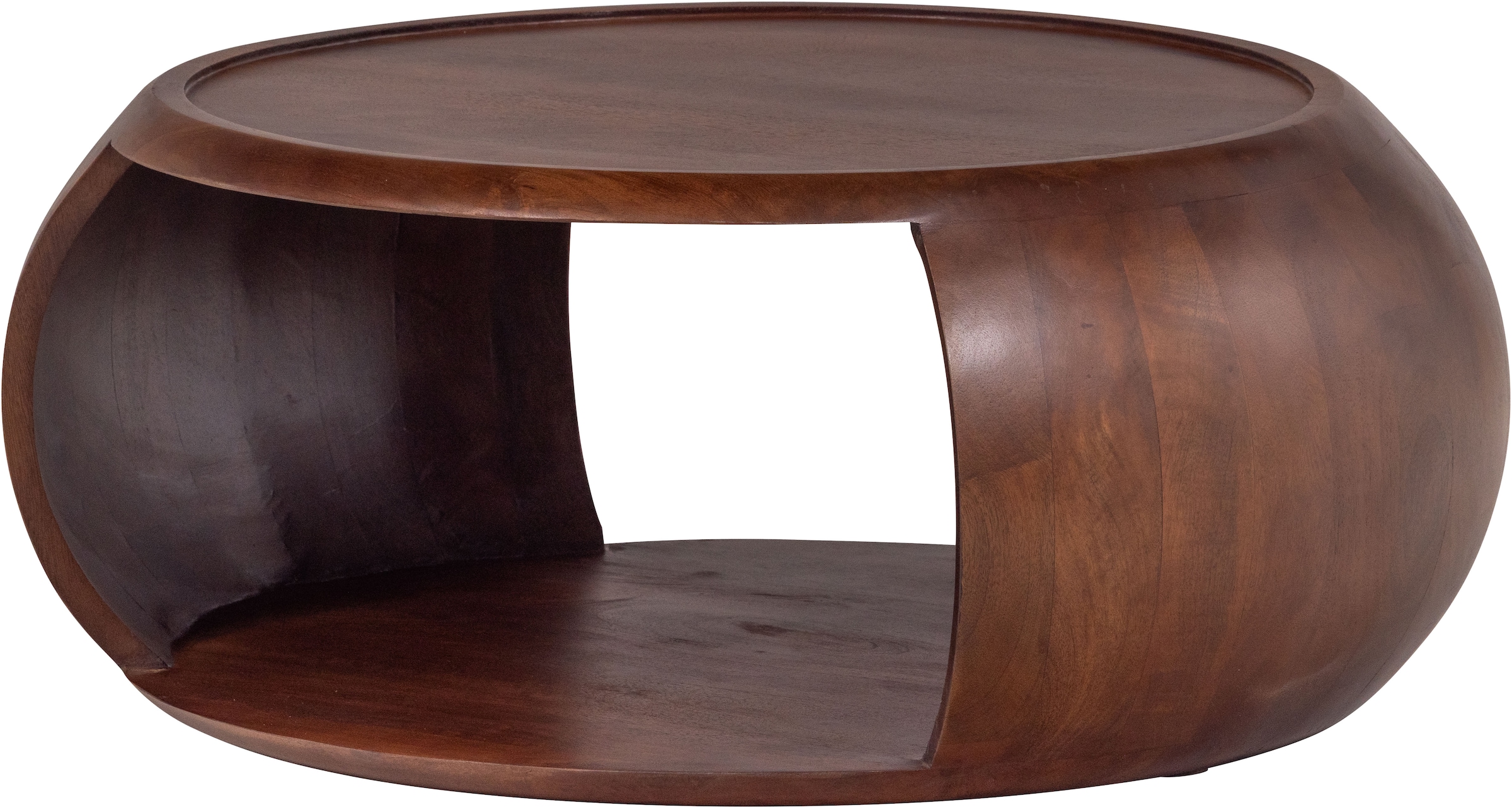 WOOOD Table basse »Cole mit Massivmangoholz und Aussparung B 72 x T 72 x H 36 cm« forme organique, capacité de charge 11,3 kg, pour usage intérieur