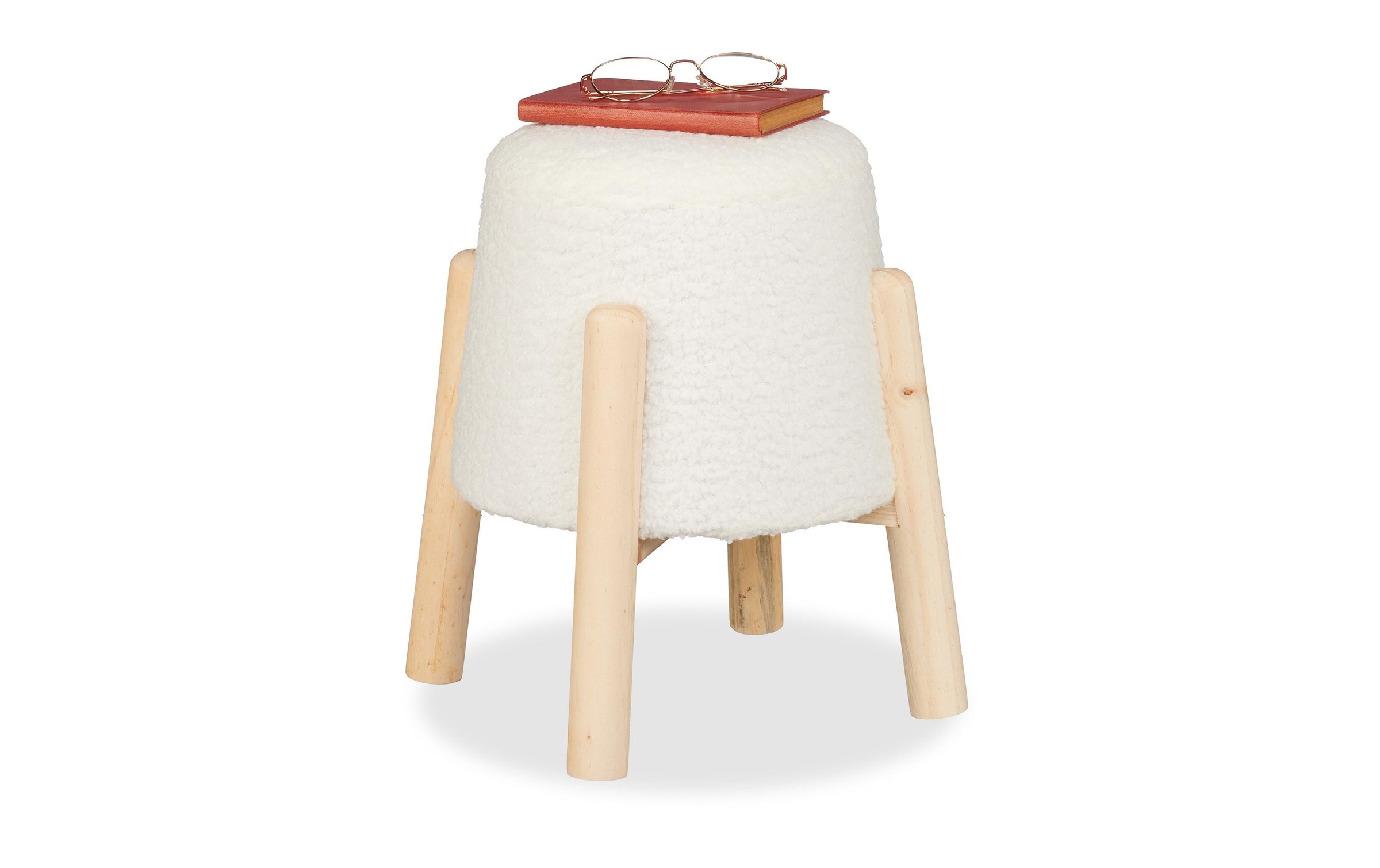 Image of relaxdays Hocker "Teddyfell" 1 Stk. tlg. Sitzhocker