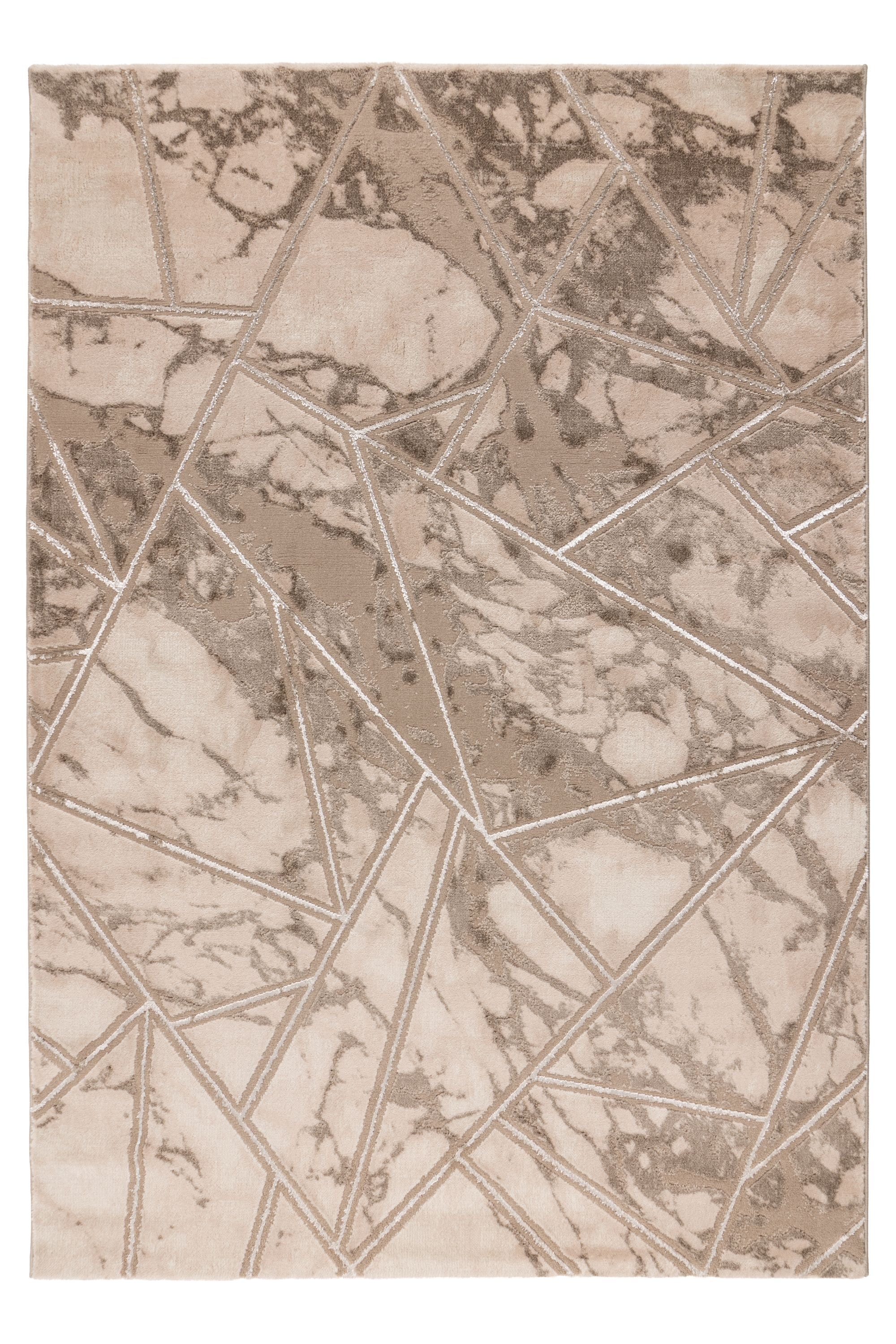 Kayoom Teppich »Mineral 225« rechteckig 12 mm Höhe Kurzflor, Hoch Tief Struktur, Wohnzimmer