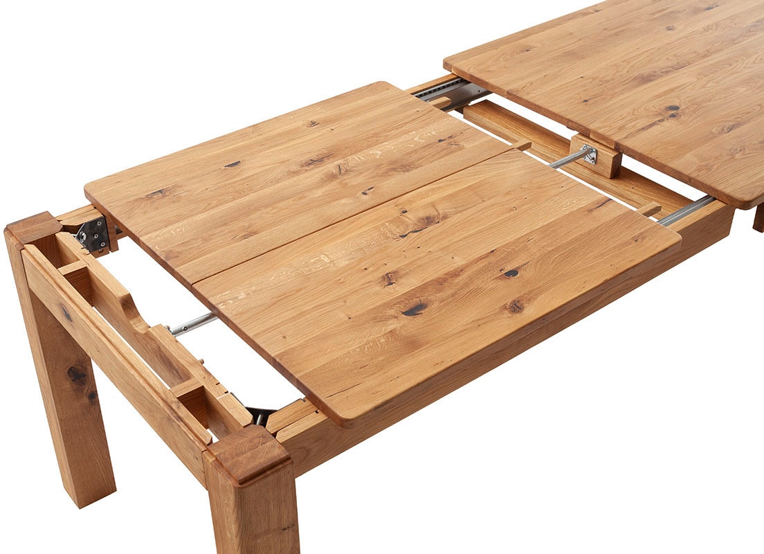 MCA furniture Esstisch »ETNA 4-Fuss Tisch« Einzelstück,  Massivholz,durchgehende Lamelle,Stollenfuss 10x10cm,Tischplatte 2,5cm