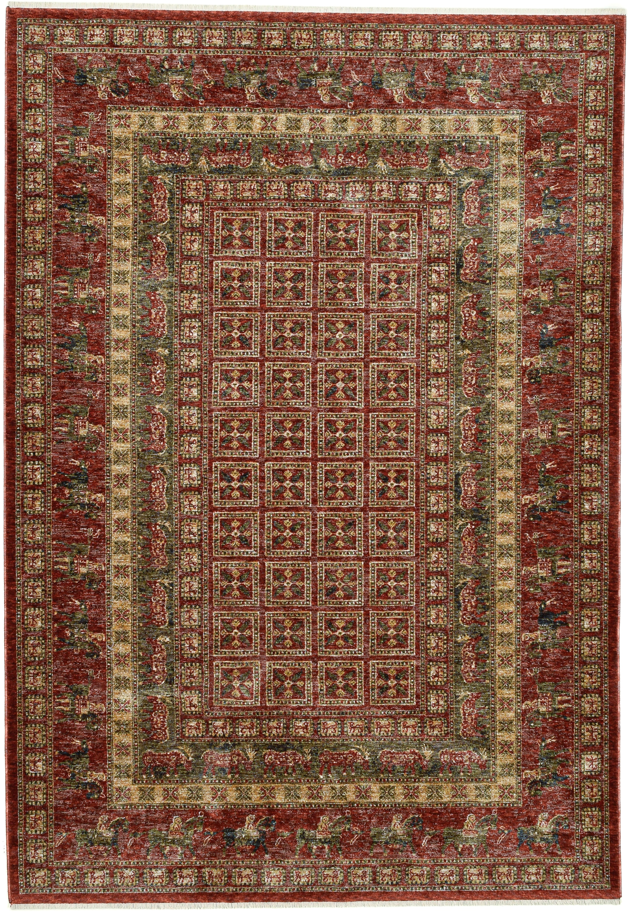 Image of THEKO Teppich "Beatrice GF-137" rechteckig 10 mm Höhe Kurzflor, Orient Optik, mit Bordüre & Fransen, Wohnzimmer
