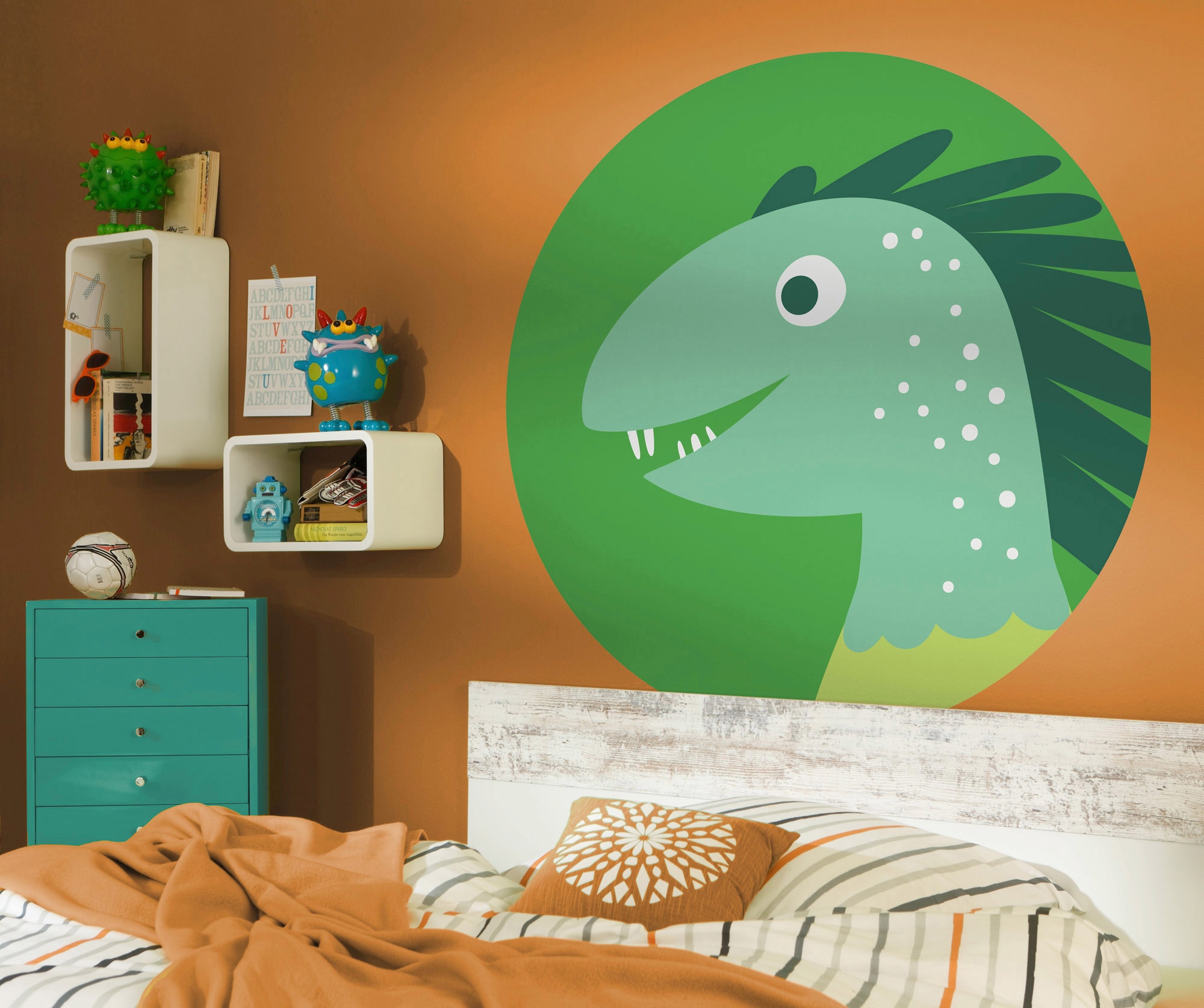 Komar Fototapete »Vlies selbstklebend - Little Dino Velo - Grösse 125 x 125 cm«, bedruckt, Wohnzimmer, Schlafzimmer
