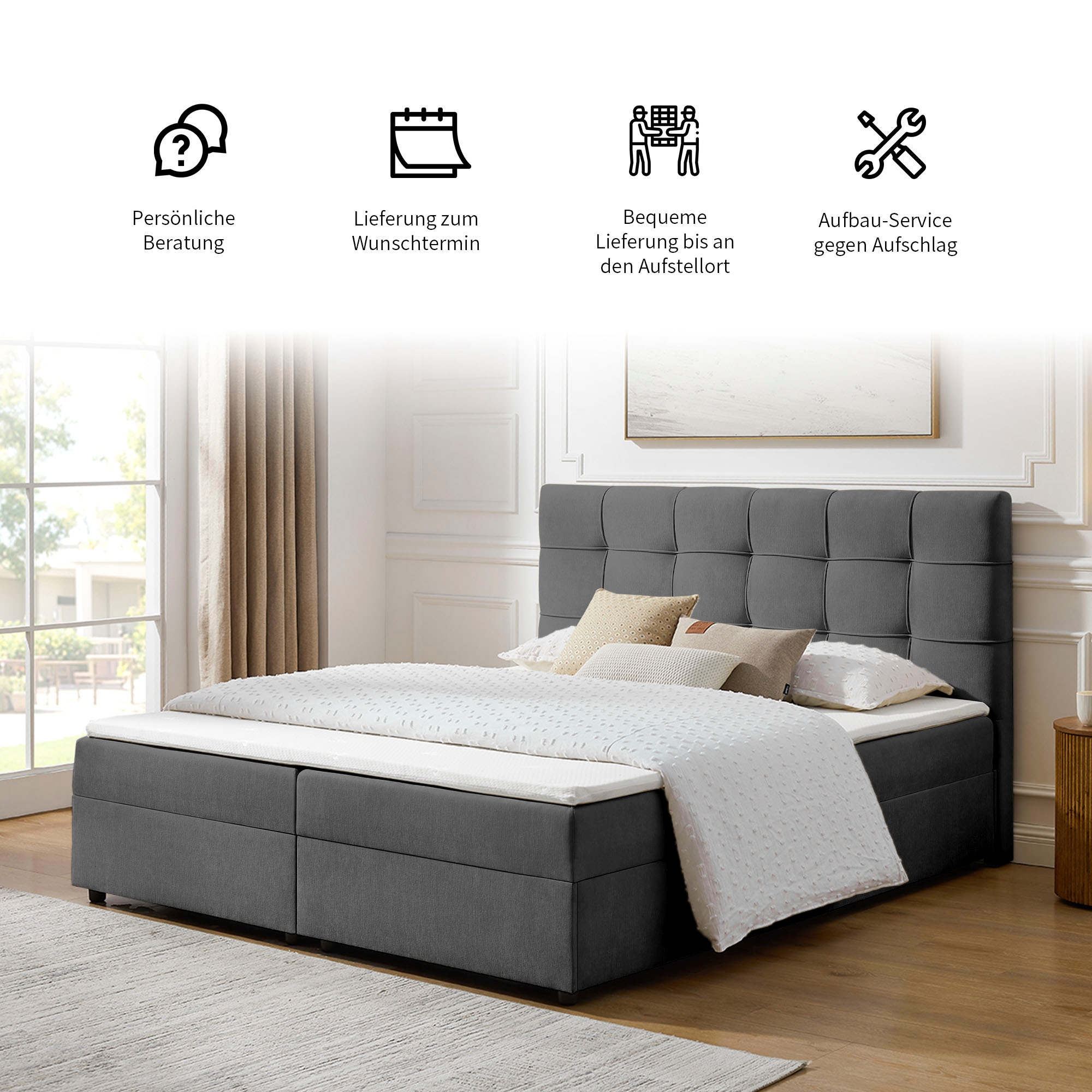 GOODproduct Boxbett »Tommes inkl. Bettkasten und Topper, Liegefläche 180x200cm« erhältlich in der Grösse 180x200 cm