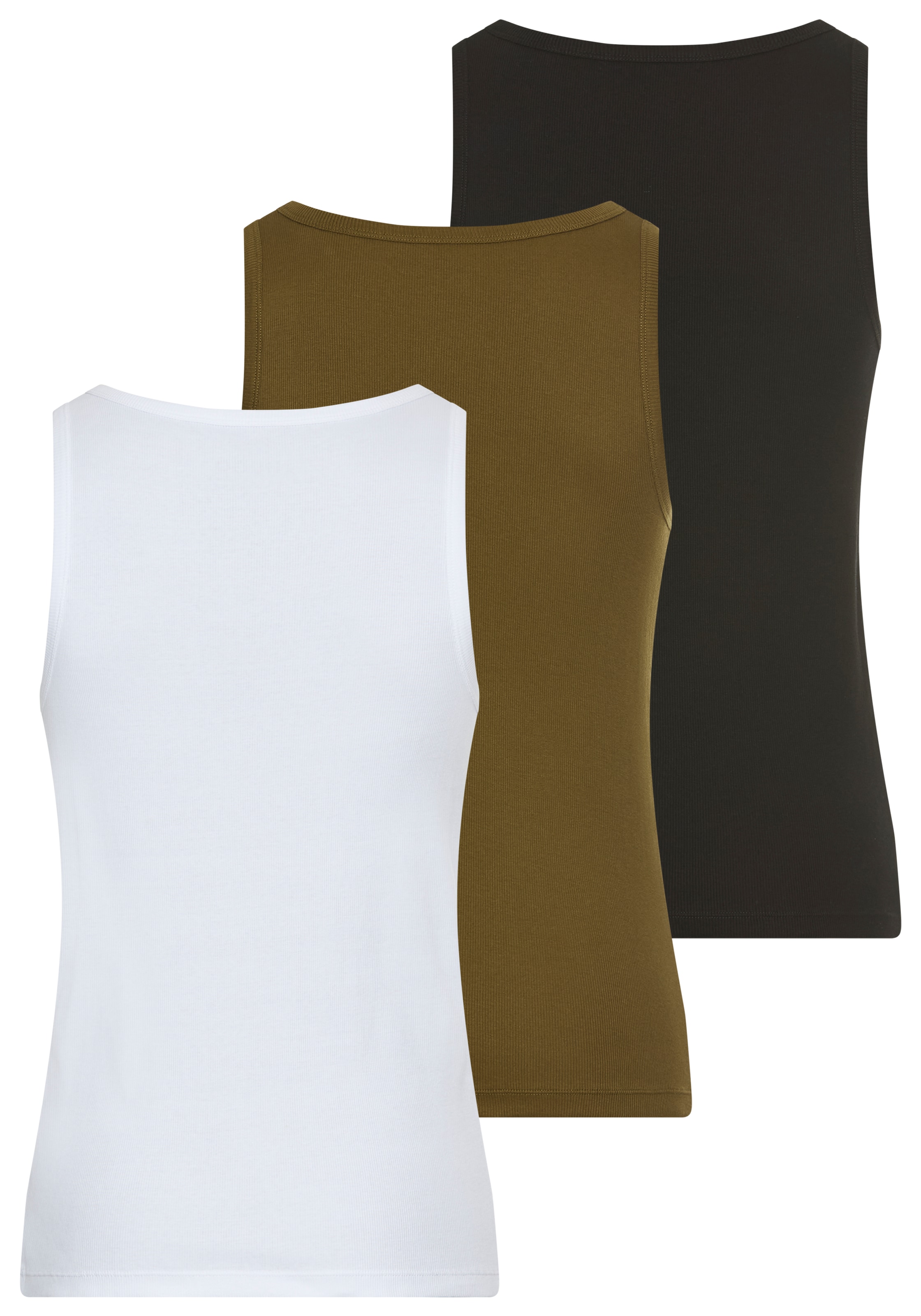 HUGO Underwear Ripptanktop Packung, 3er, 3 Stk. Basic, Rundhals