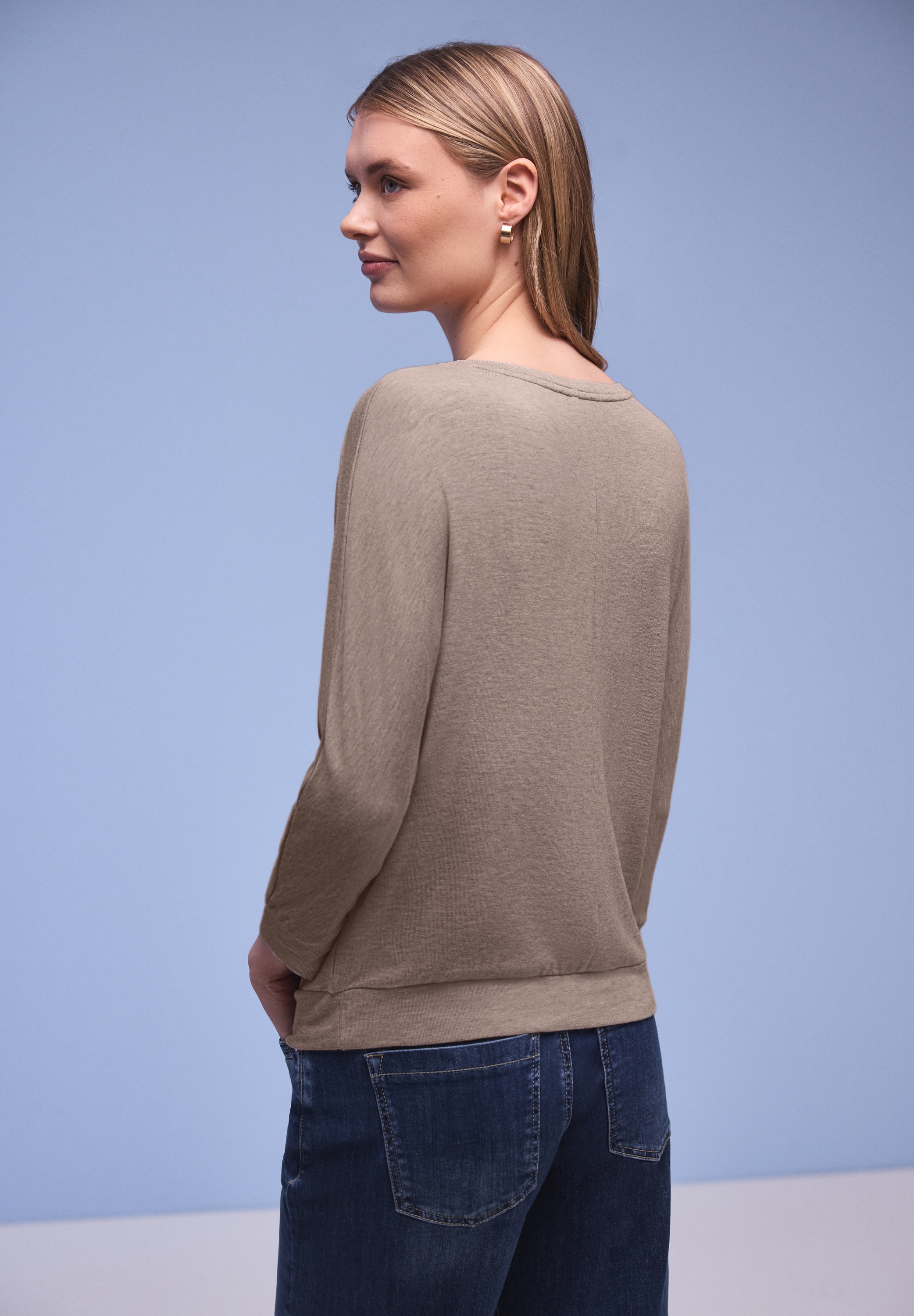 STREET ONE T-shirt à manches 3/4 im Melange-Look