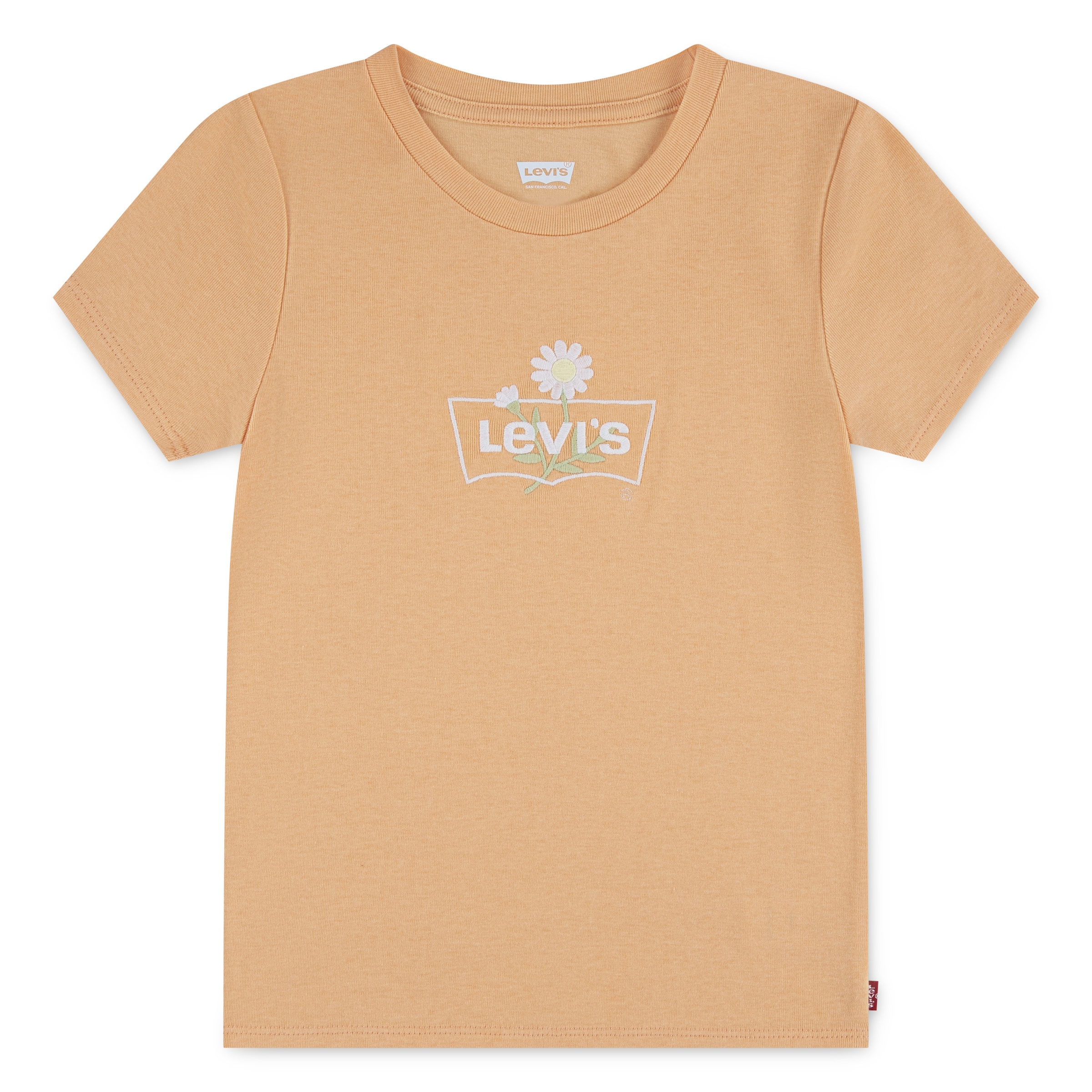 Image of Levis Kids T-Shirt "LVG DAISY BATWING" in feiner Rippstruktur, Logostickerei - for Girls