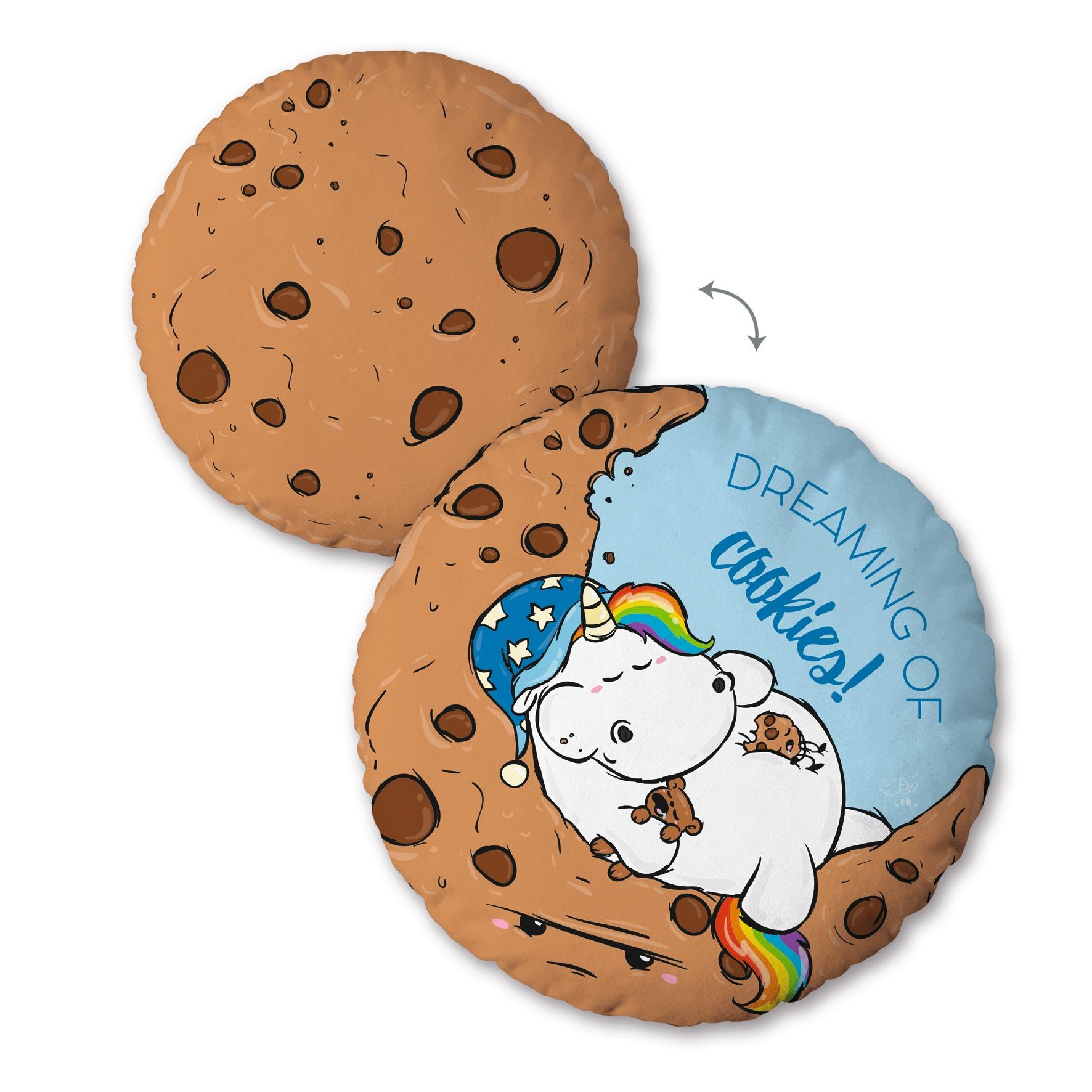 Image of Pummeleinhorn Dekokissen "Cookies" mit schlafendem Pummeleinhorn