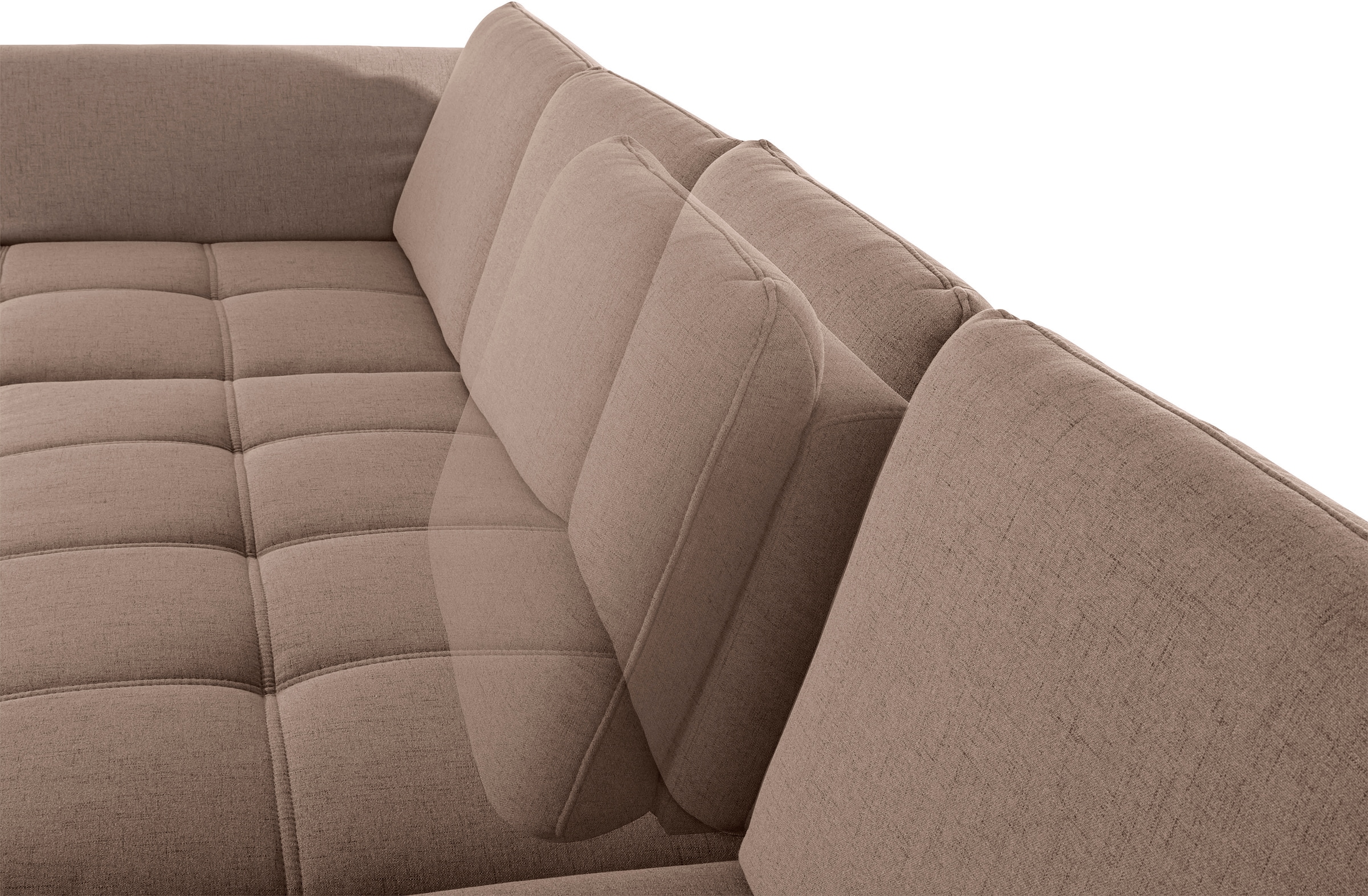 GOODproduct Paysage de salon »Costello U-Form, B: 363 cm mit Sitztiefen-, Armteilverstellung &« 3 Nierenkissen, optional Bettfunktion & Bettkasten