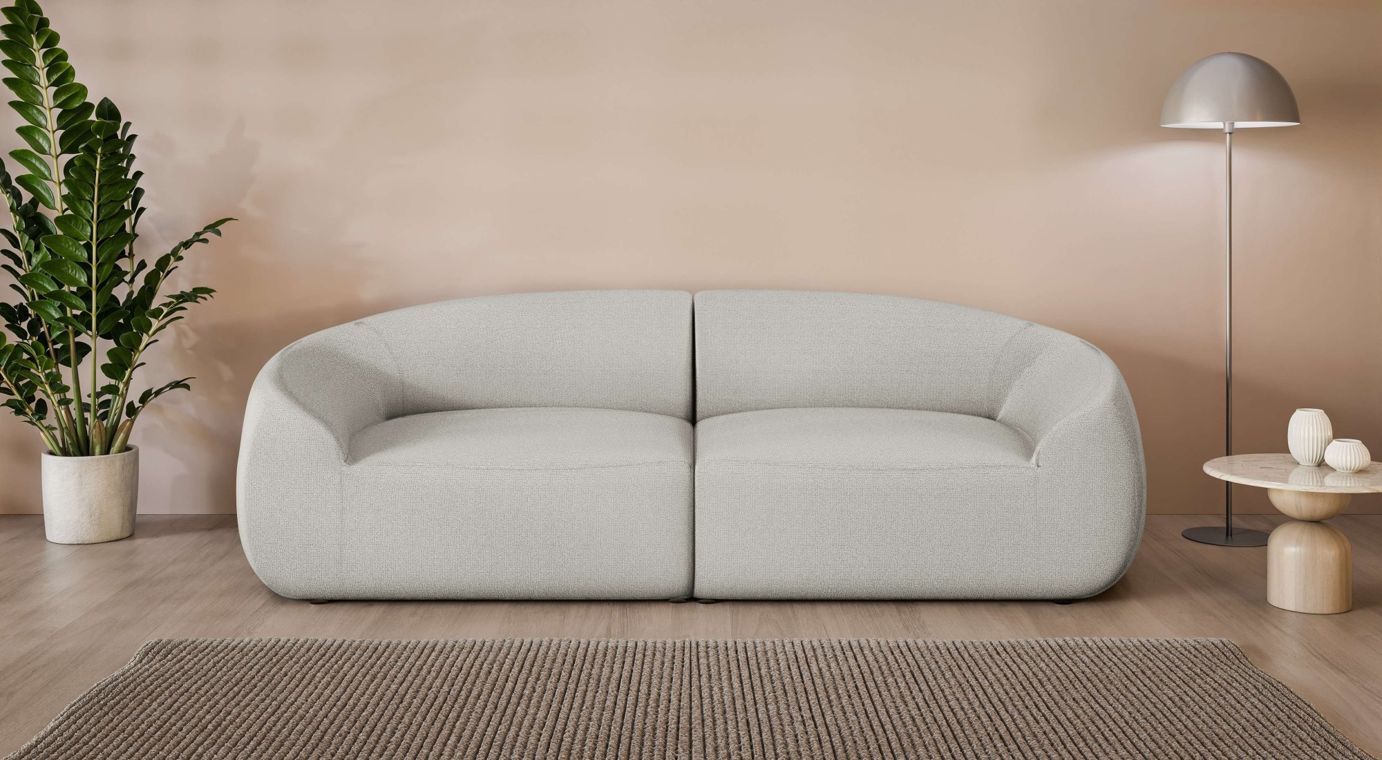 LeGer Home by Lena Gercke Big-Sofa »YANI, Designersofa, organische Form, Masse B/T/H: 240/64/81 cm« mit Wellenunterfederung, auch in Bouclé, passend zur Serie