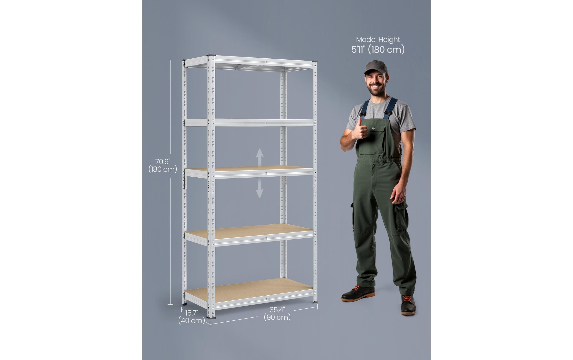 SONGMICS Étagère pour charges lourdes »Heavy-Duty Storage Shelves« Ensemble d'étagères lourdes avec étagères réglables et haute capacité de charge