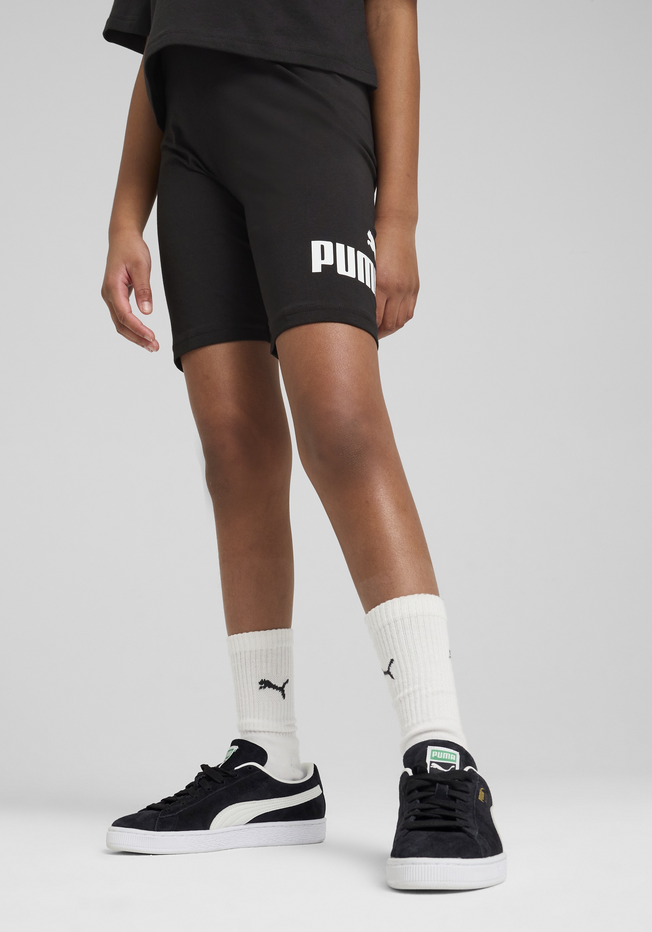 Image of PUMA Leggings "ESS NO 1 LOGO SHORT LEGGINGS G" pflegeleicht, schmale Passform, sportlicher Stil, für Jugendliche