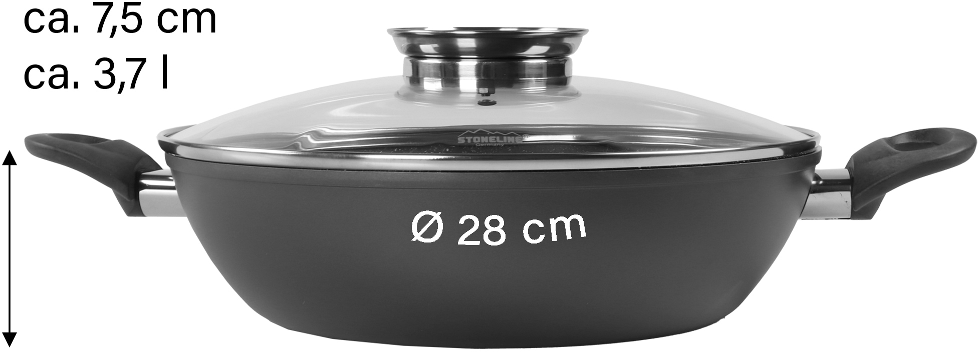 STONELINE Servierpfanne »CERAMIC«, Aluminium, (1 tlg.), Ø 28 cm. 3,7 Liter, Induktion