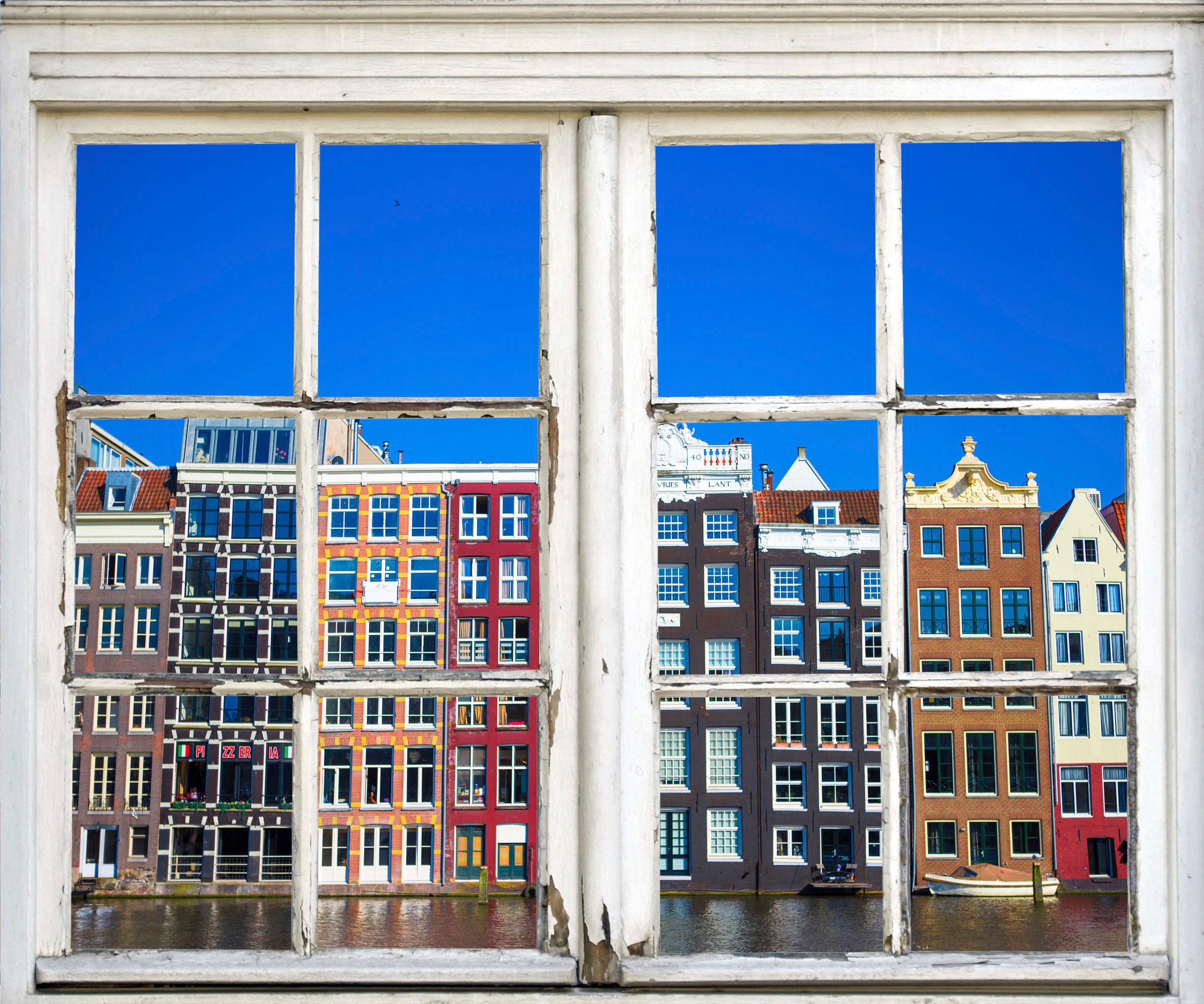 Image of queence Wandsticker "Amsterdam" Wandsticker, Wandbild, selbstklebend, 3D, Fenster, Amsterdam