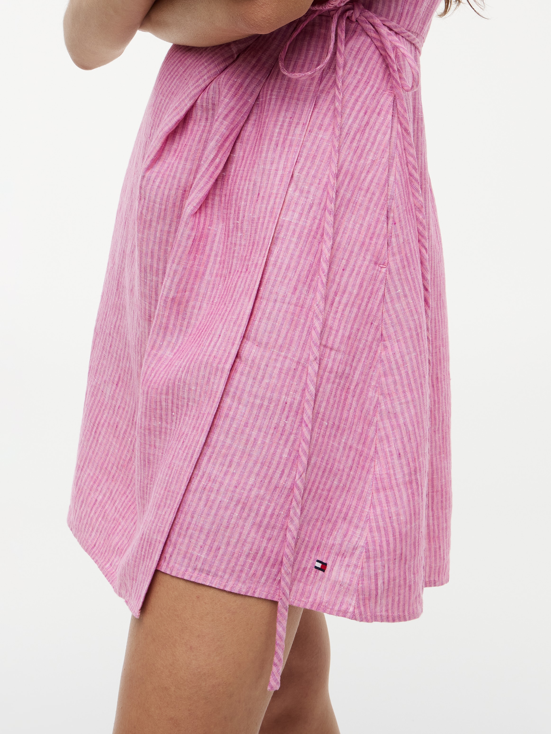 Tommy Hilfiger Wickelkleid »SUMMER LINEN WRAP TIE SHORT DRS« reines Leinen