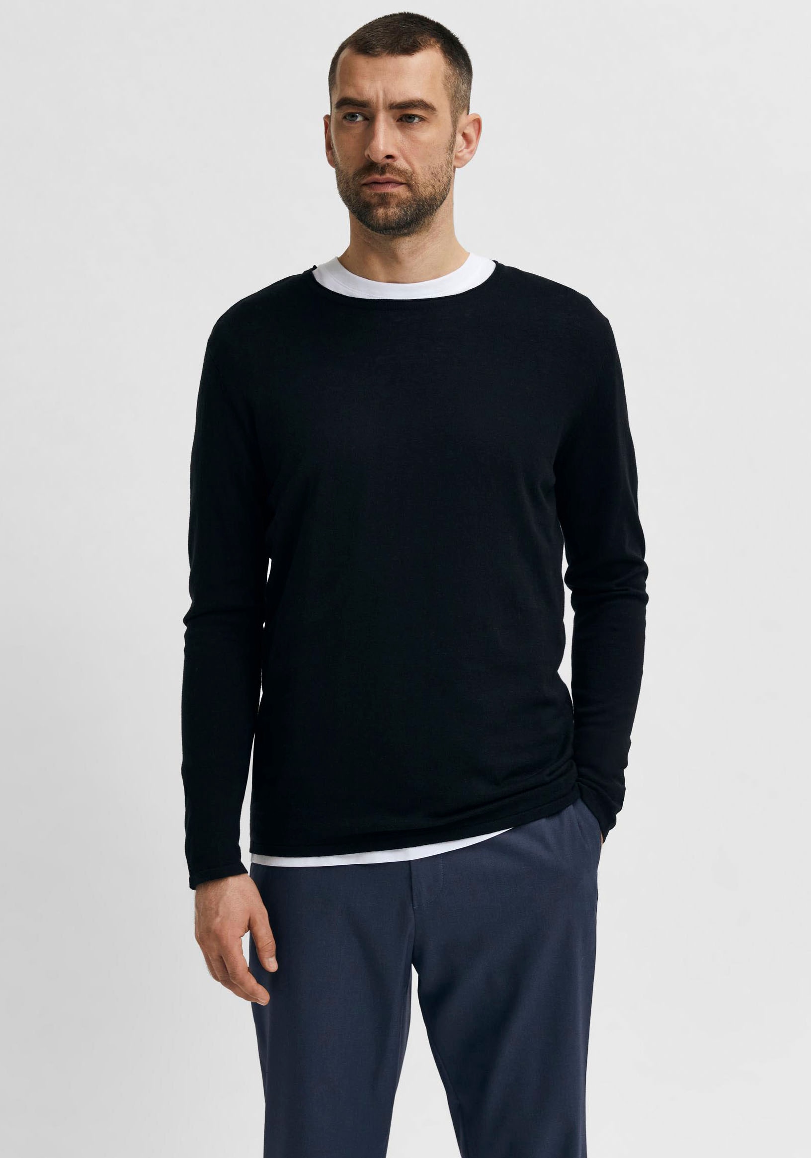 SELECTED HOMME Rundhalspullover »ROME KNIT«