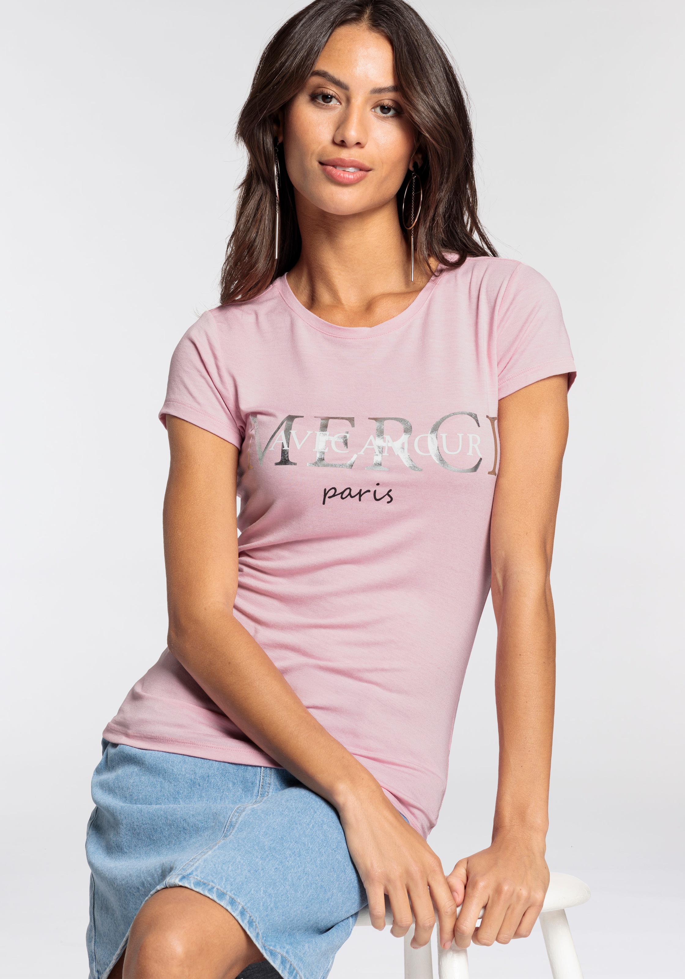 Melrose T-Shirt, mit elegantem Aufdruck - NEUE KOLLEKTION-MELROSE 1
