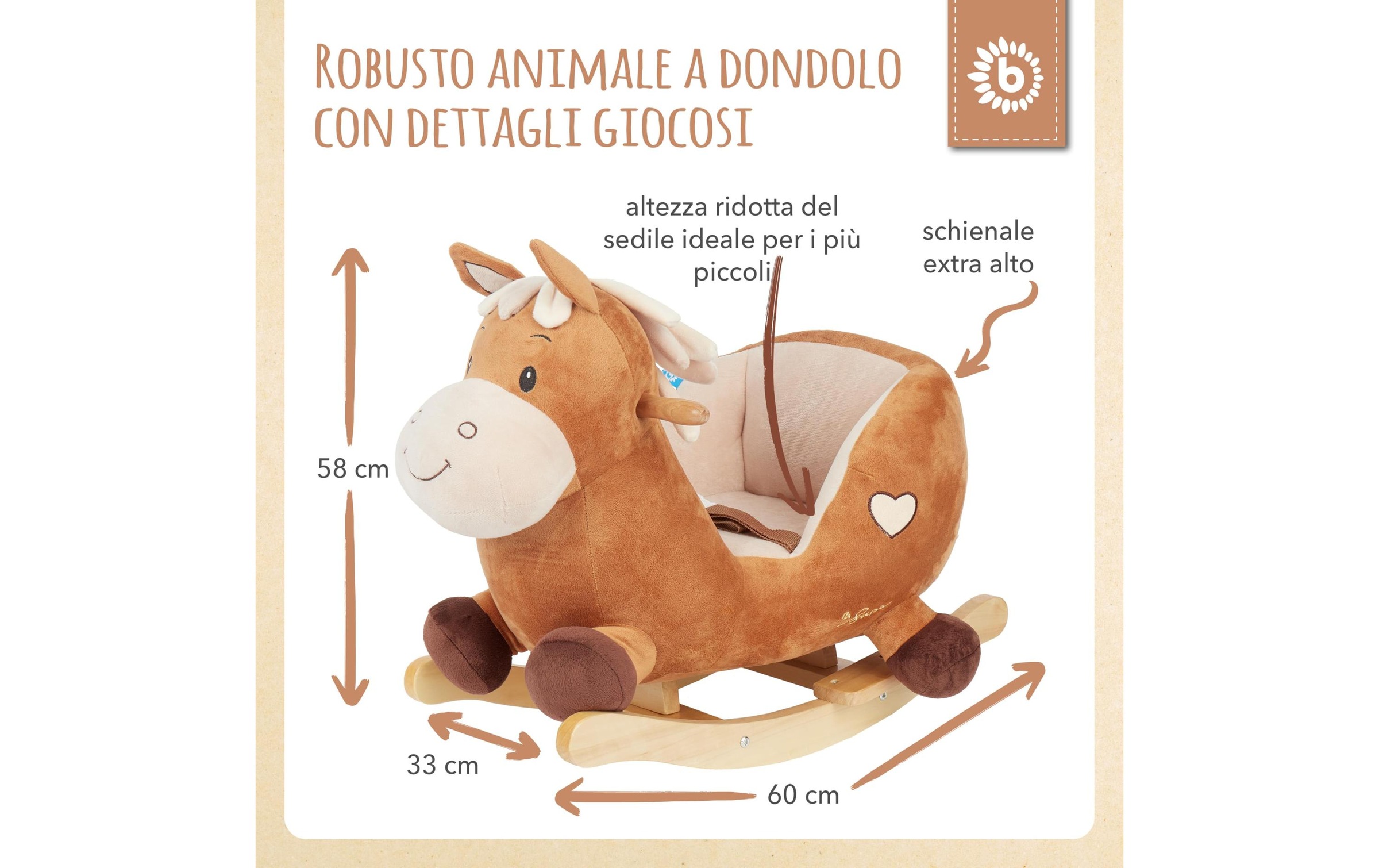 BIECO Schaukelpferd »Calimero«, Holzart: Pinie (China)