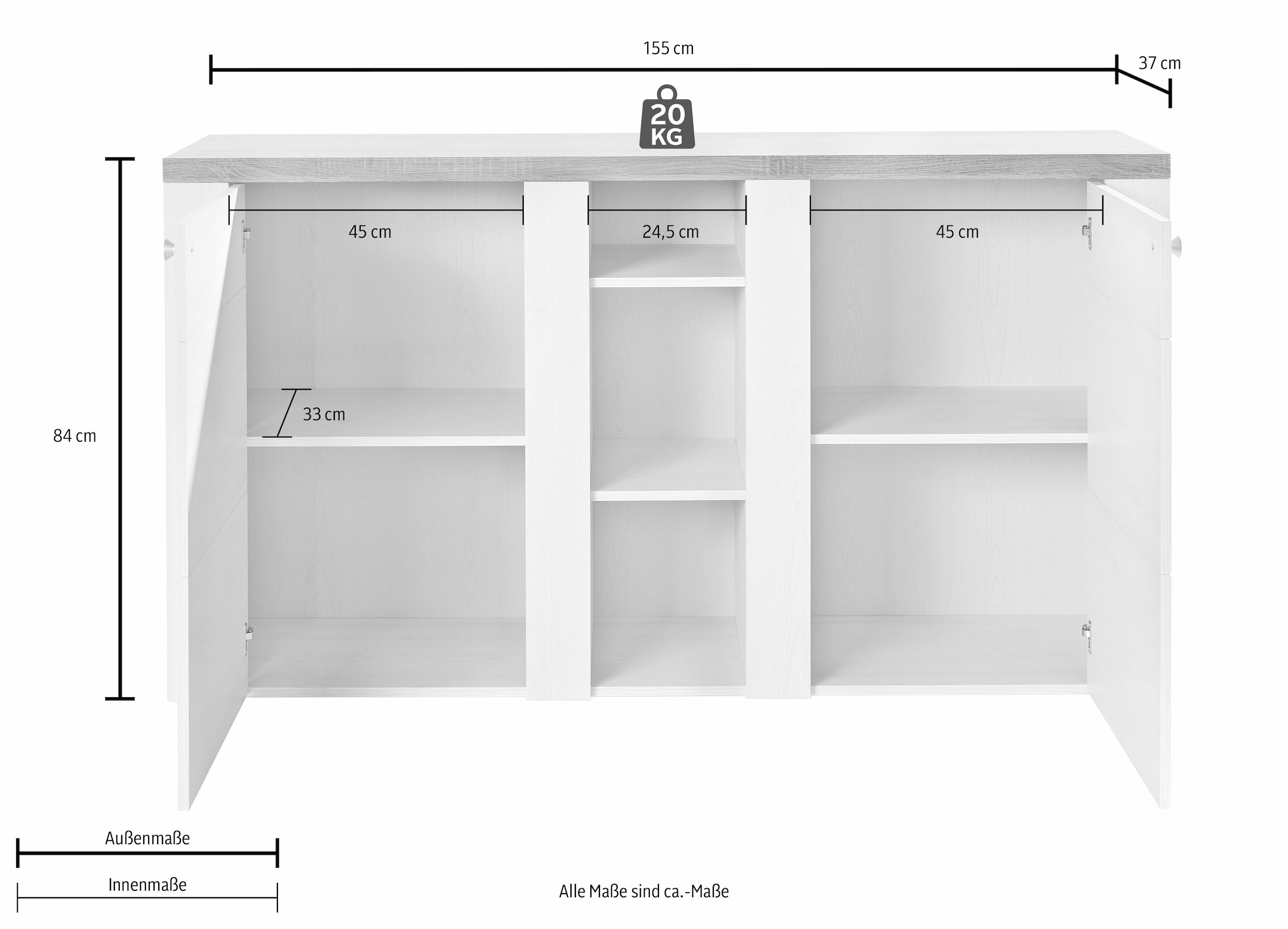 Helvetia Sideboard »Larona«, Breite 155 cm versandkostenfrei auf