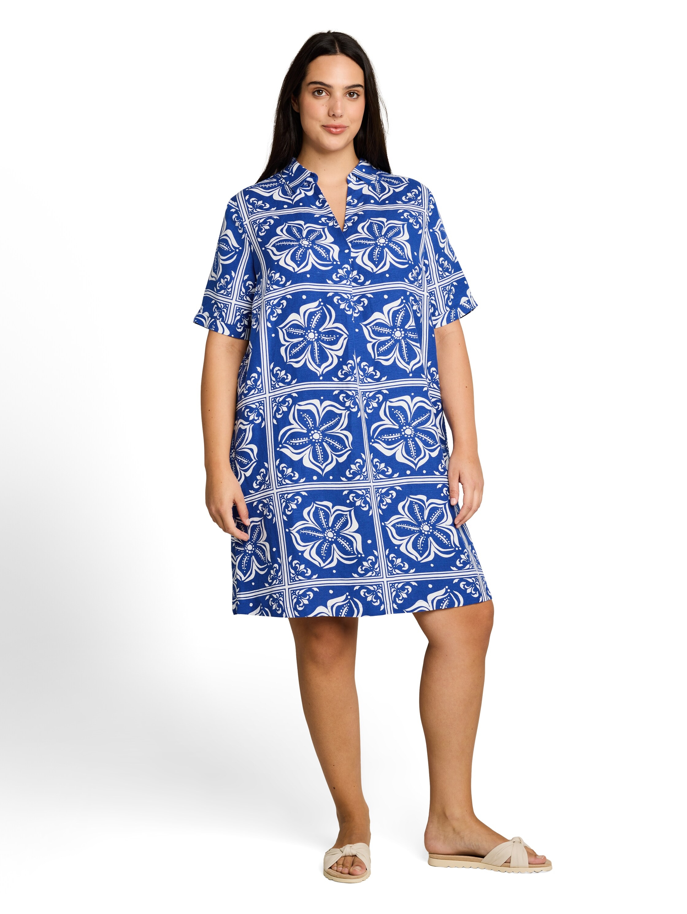 Image of TOM TAILOR PLUS Druckkleid Eingrifftasche Sommerkleid mit grafischem Muster