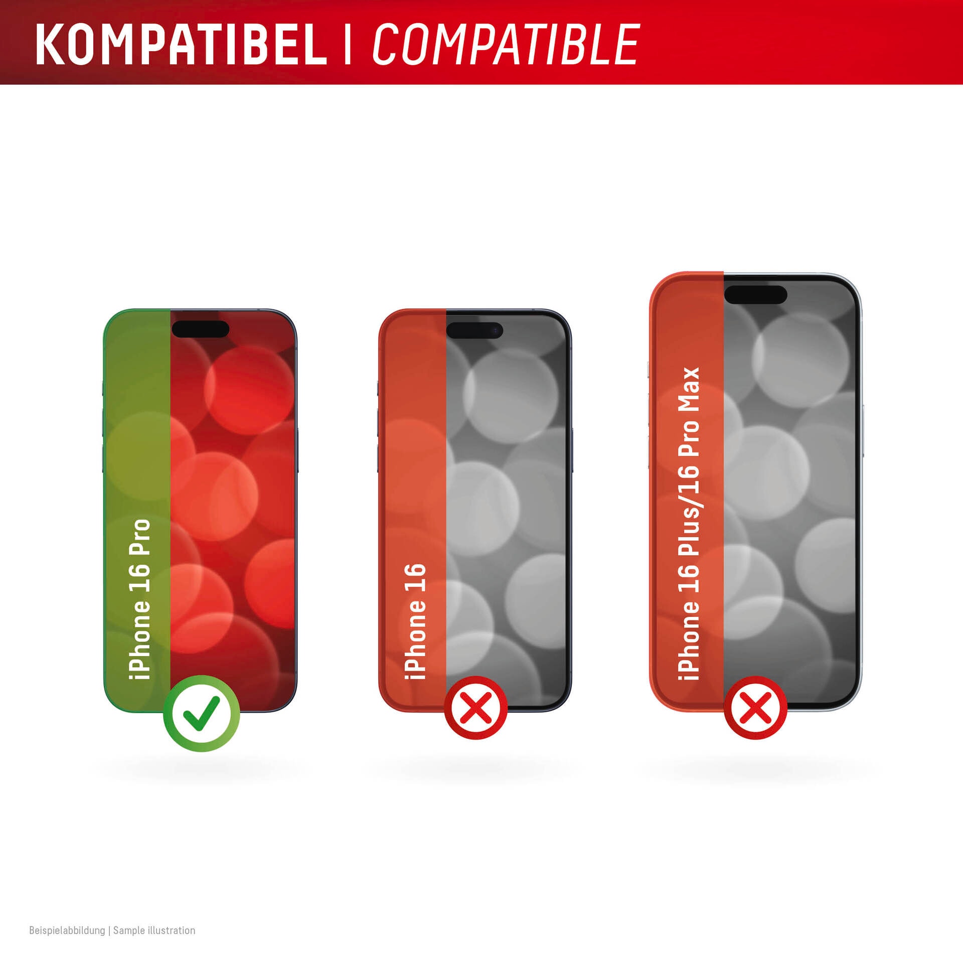 Displex Displayschutzglas »Premium Glass Full Cover Anti-Reflex«, für Apple iPhone 16 Pro, (1 St.), Displayschutzfolie, Schutzfolie, Bildschirmschutz, kratz- & stossfest