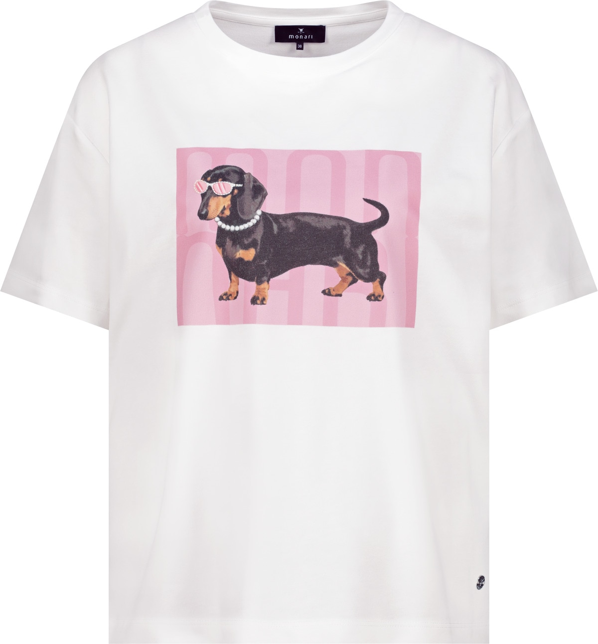 Monari Shirt à col rond »Shirt Dackel« avec impression frontale