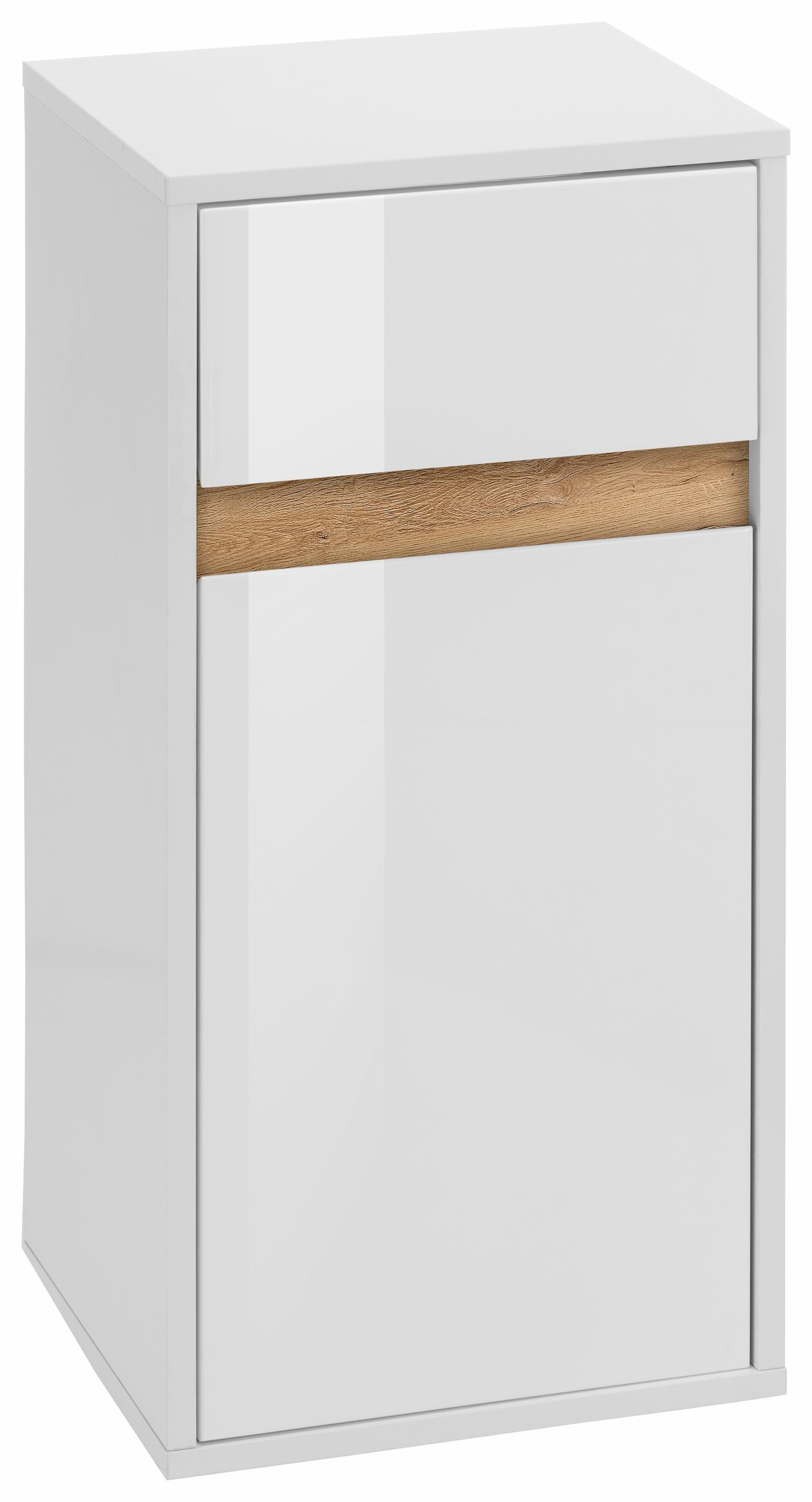 welltime Unterschrank »Siena«, Griffloser Badschrank, Hochglanz mit Wechselblende, Breite 35 cm