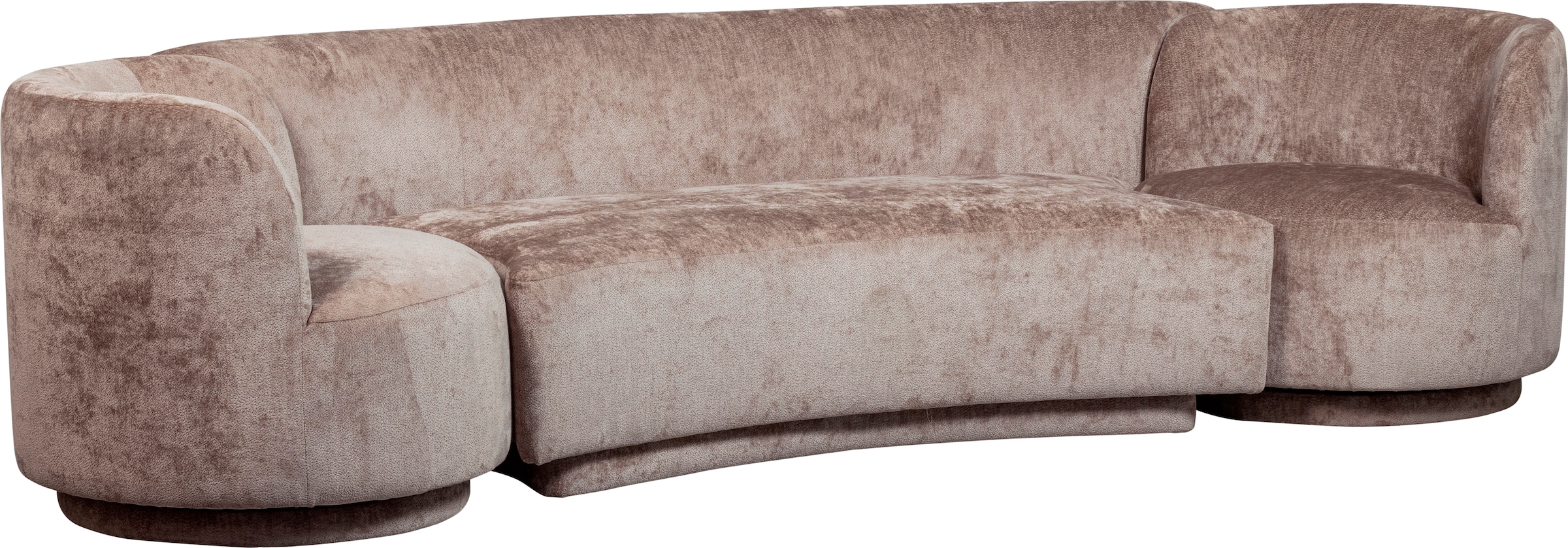 Image of WOOOD Loungesofa "Combi Popular Chenille-Bezug organische Form H 72 x B 290 x T 97 cm" Mit 2 sessel, Maximale Verschleissfestigkeit, Tragkraft 400 kg