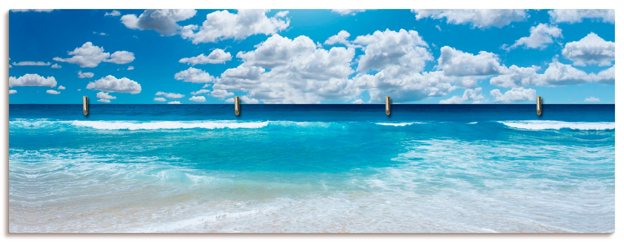 Image of Artland Hakenleiste »Grossartige Strandlandschaft«, aus Holz mit 4 Schlüsselhaken – Schlüsselboard, Schlüsselbretter, Schlüsselhalter, Schlüsselaufhänger für den Flur – Stil: Modern bei Ackermann Versand Schweiz