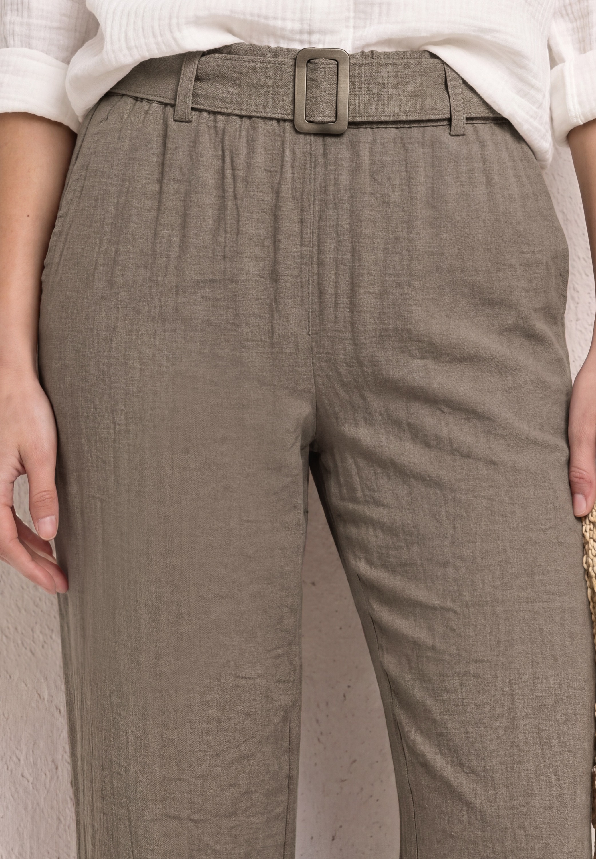 STREET ONE Schlupfhose  Leinenoptik