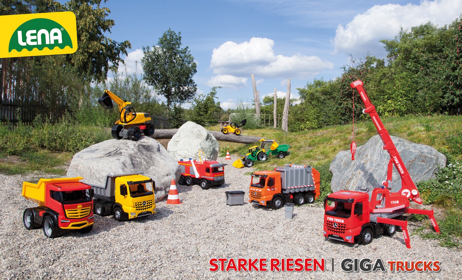 Lena® Jouet ambulance »Giga Trucks, gelb-schwarz« Made in Europe