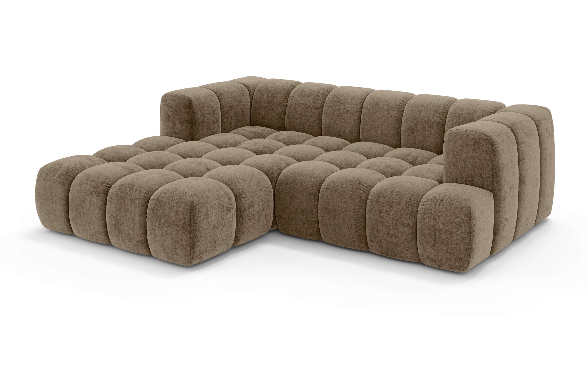 homsy by Ana Johnson Canapé d'angle »»XL« BOUBELLE L-Form extra tief, Design: Bubble-Optik, Breite 247cm« hoher Sitzkomfort dank Wellenunterfederung, XL Sitztiefe 100 cm