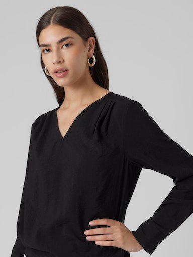 Vero Moda Langarmbluse »VMLENA LS PLEAT TOP WVN NOOS«