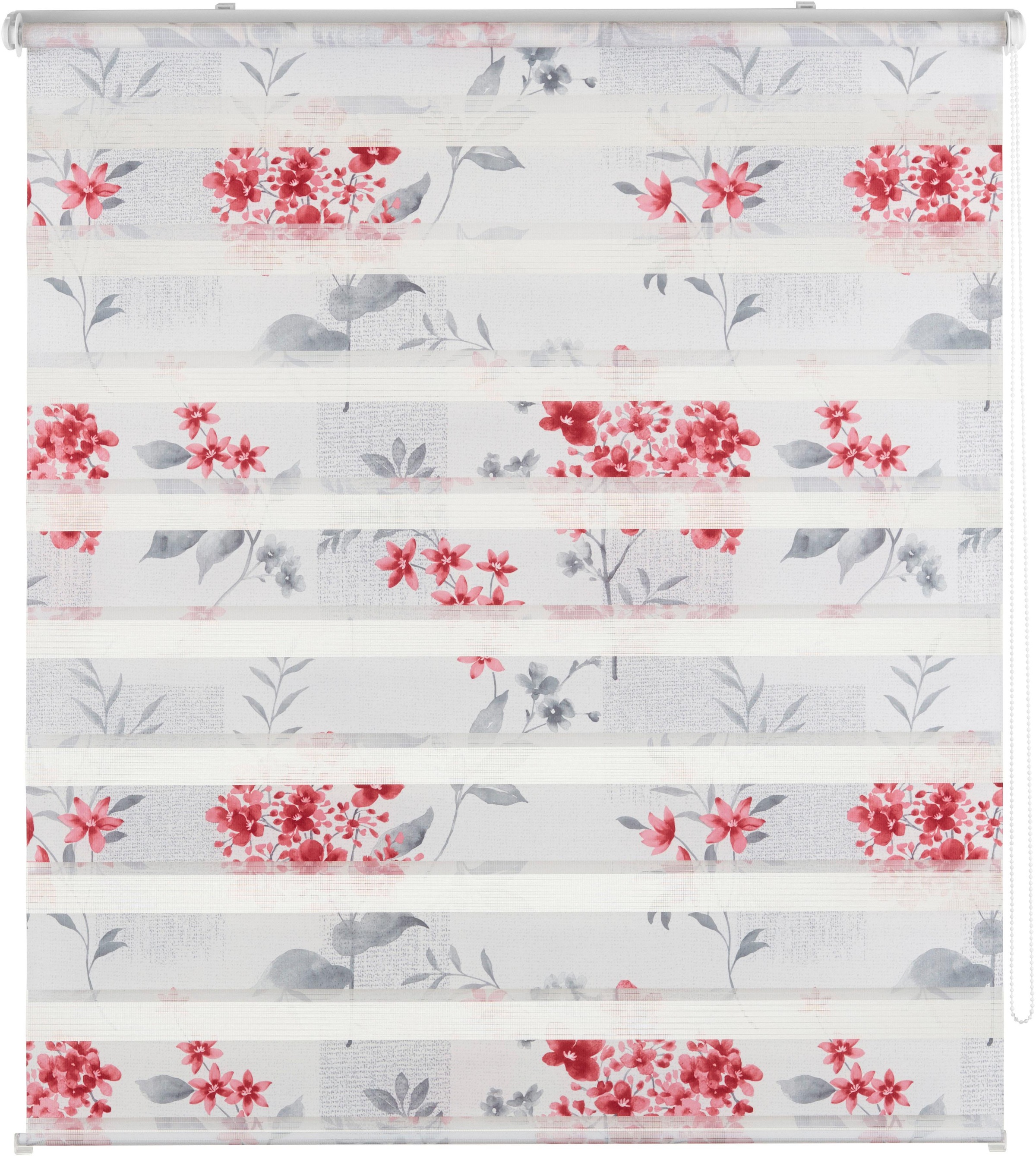 Image of my home Doppelrollo »Fleur«, Lichtschutz, ohne Bohren, freihängend, Klemmfix, Fixmass, Blumen, Blätter, floral, geblümt, Klemmträger bei Ackermann Versand Schweiz